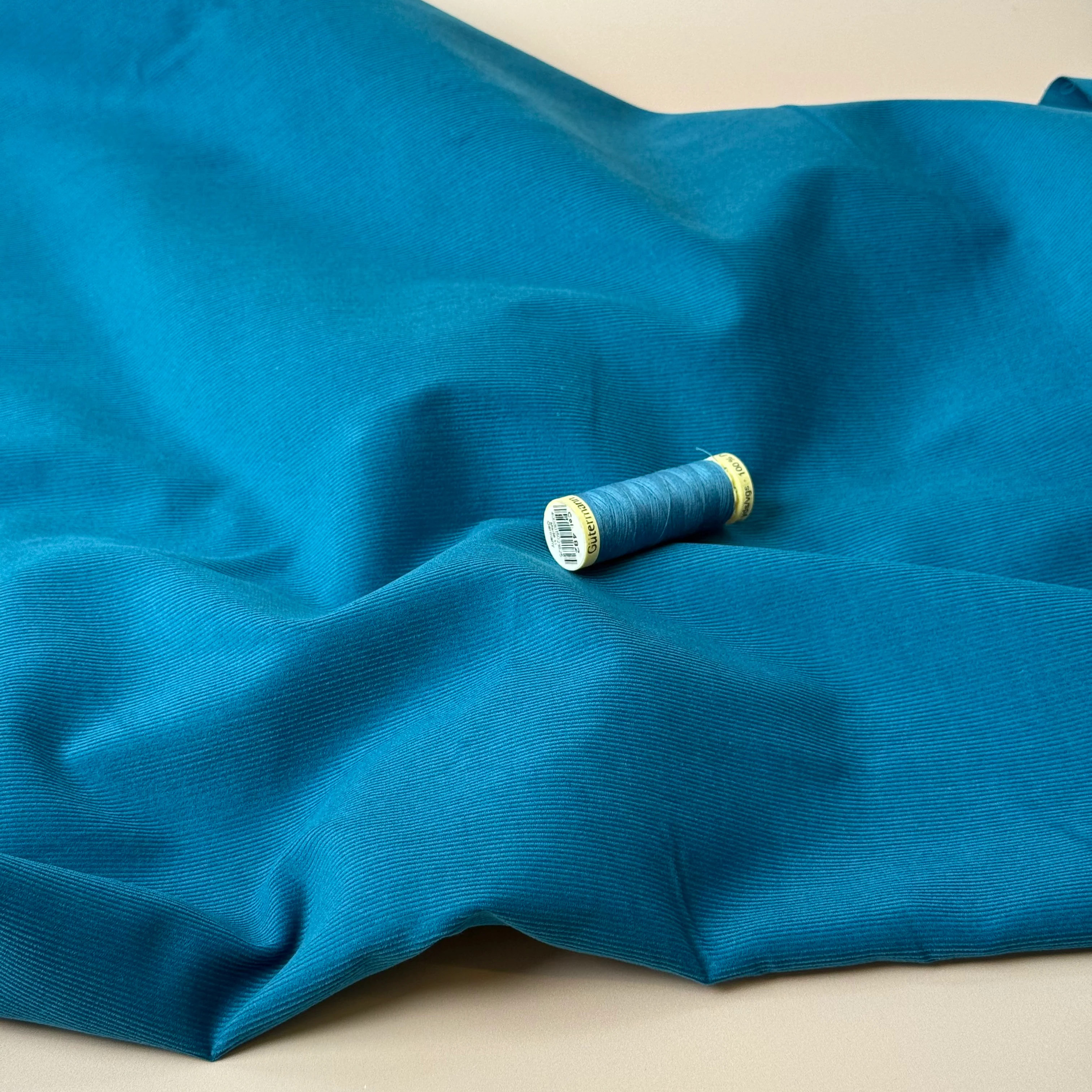 21 Wale Cotton Needlecord in Turquoise - Image 4