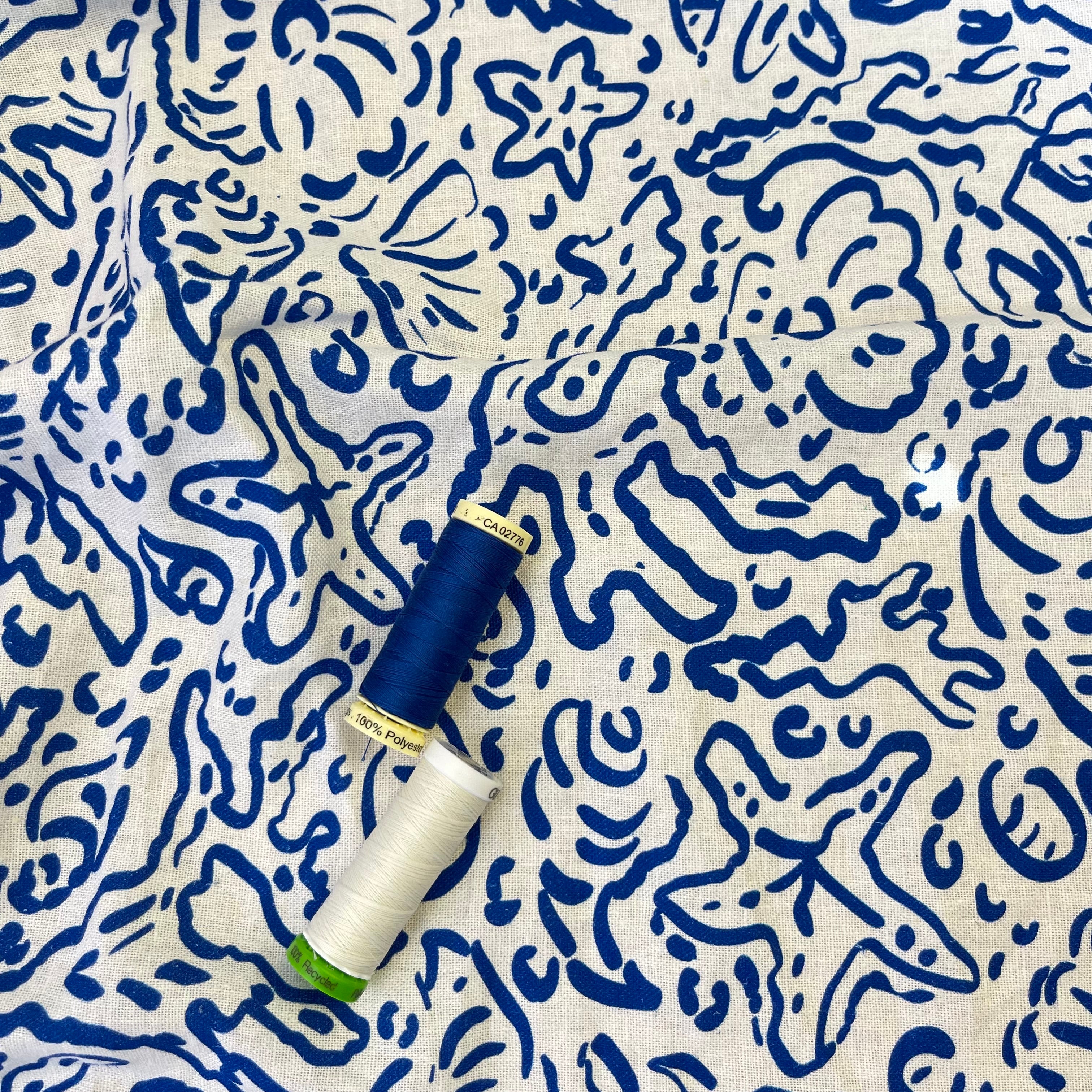 Adventure - Sealife Off-White Linen Viscose Blend Fabric - Image 23