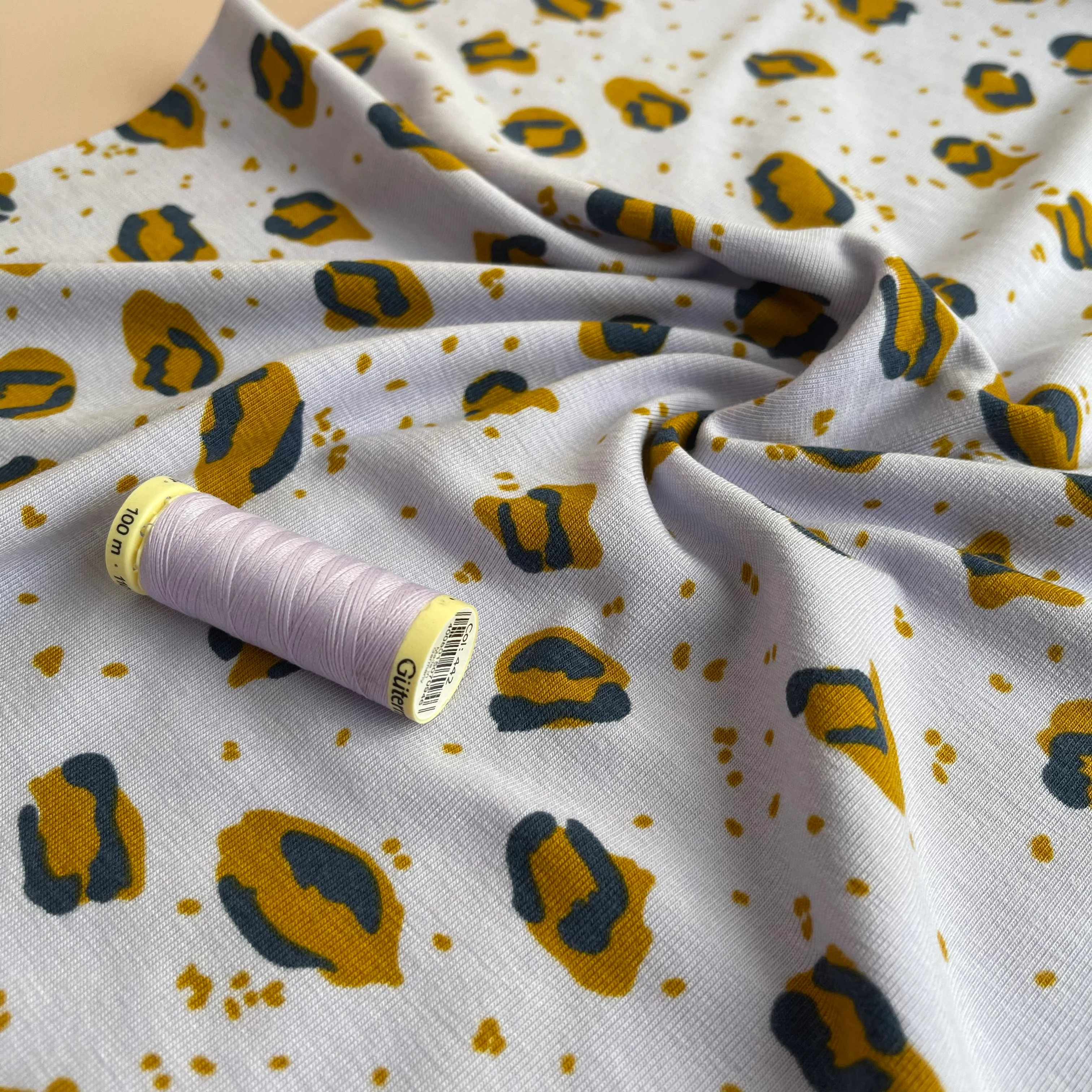 Animal Print Lavender Haze Cotton Jersey with TENCEL™ Modal Fibres - Image 7