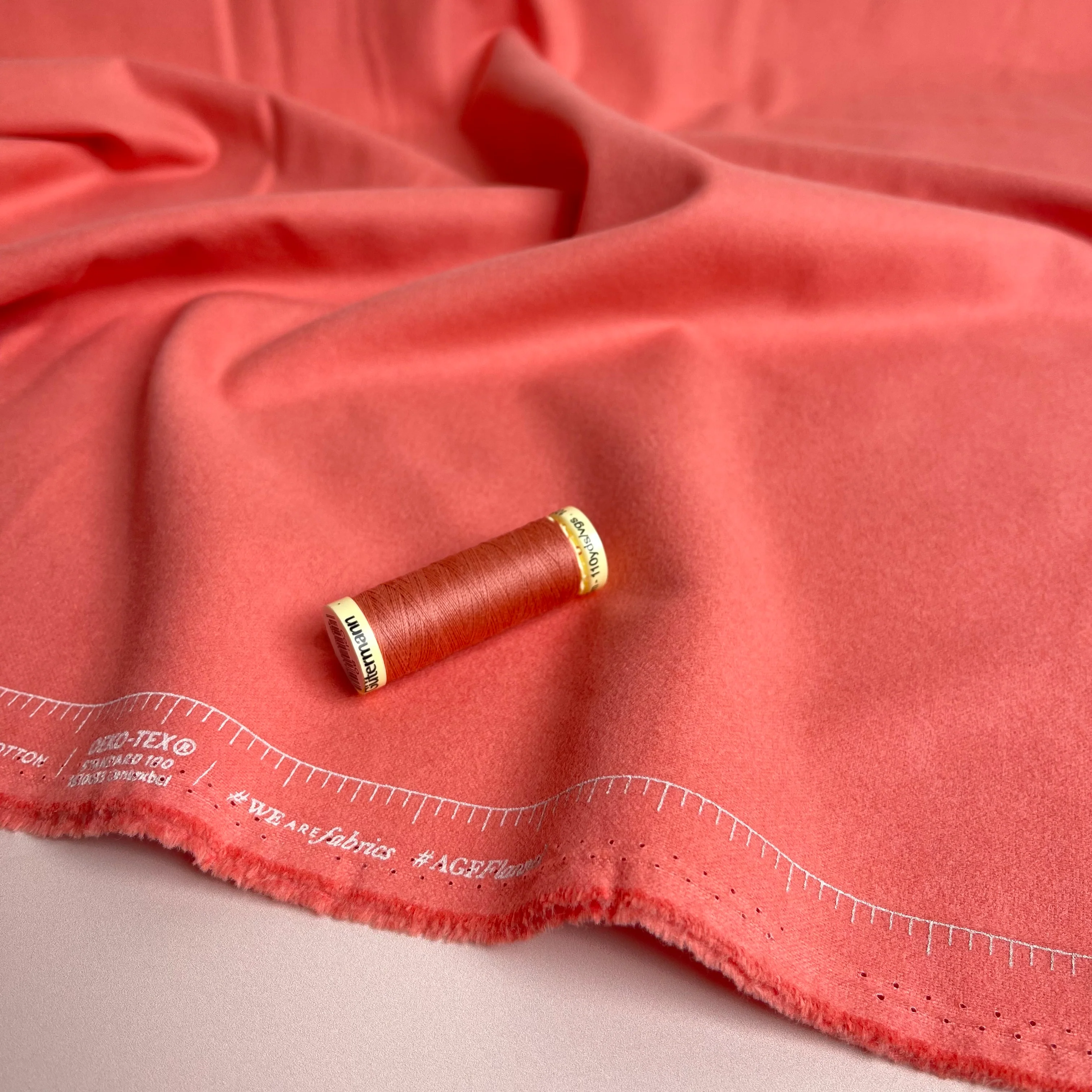 Art Gallery Fabrics - Pink Clay Plain Brushed Cotton Flannel - Image 3