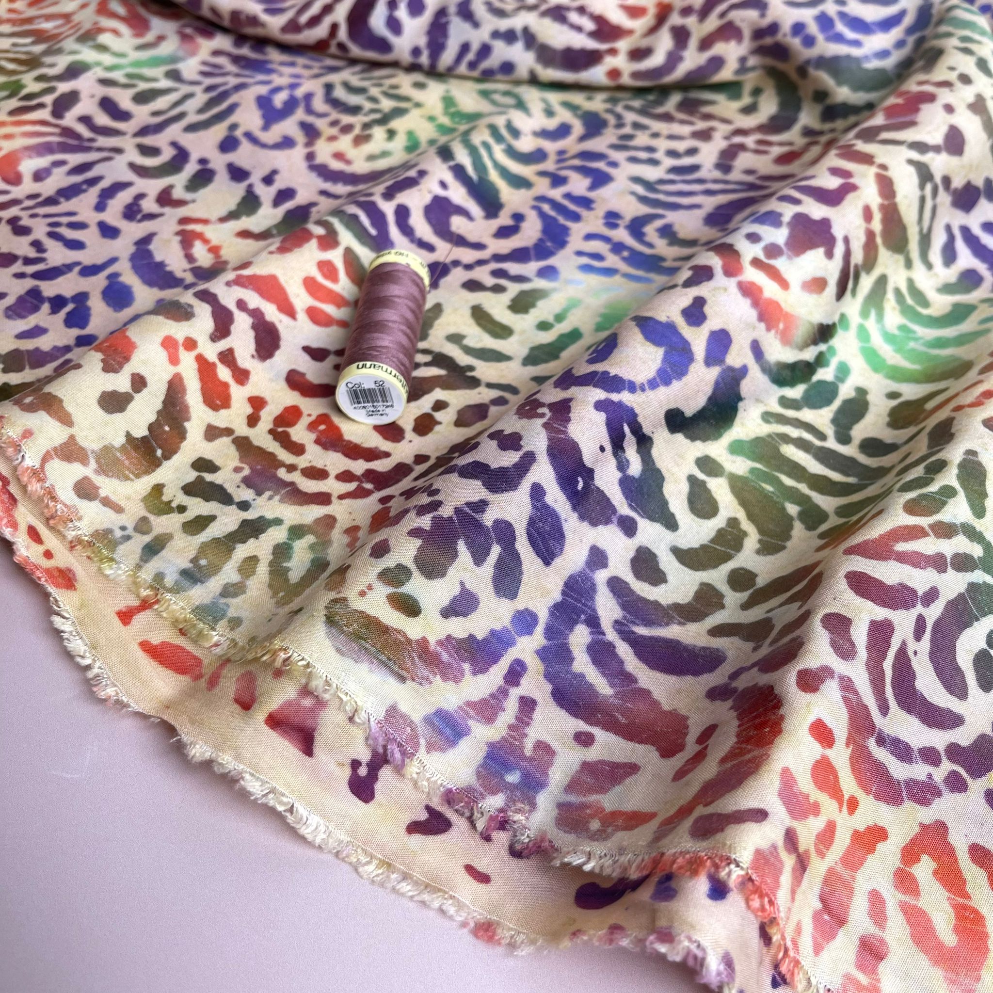 Batik Rainbow Foliage Cotton Fabric - Image 4
