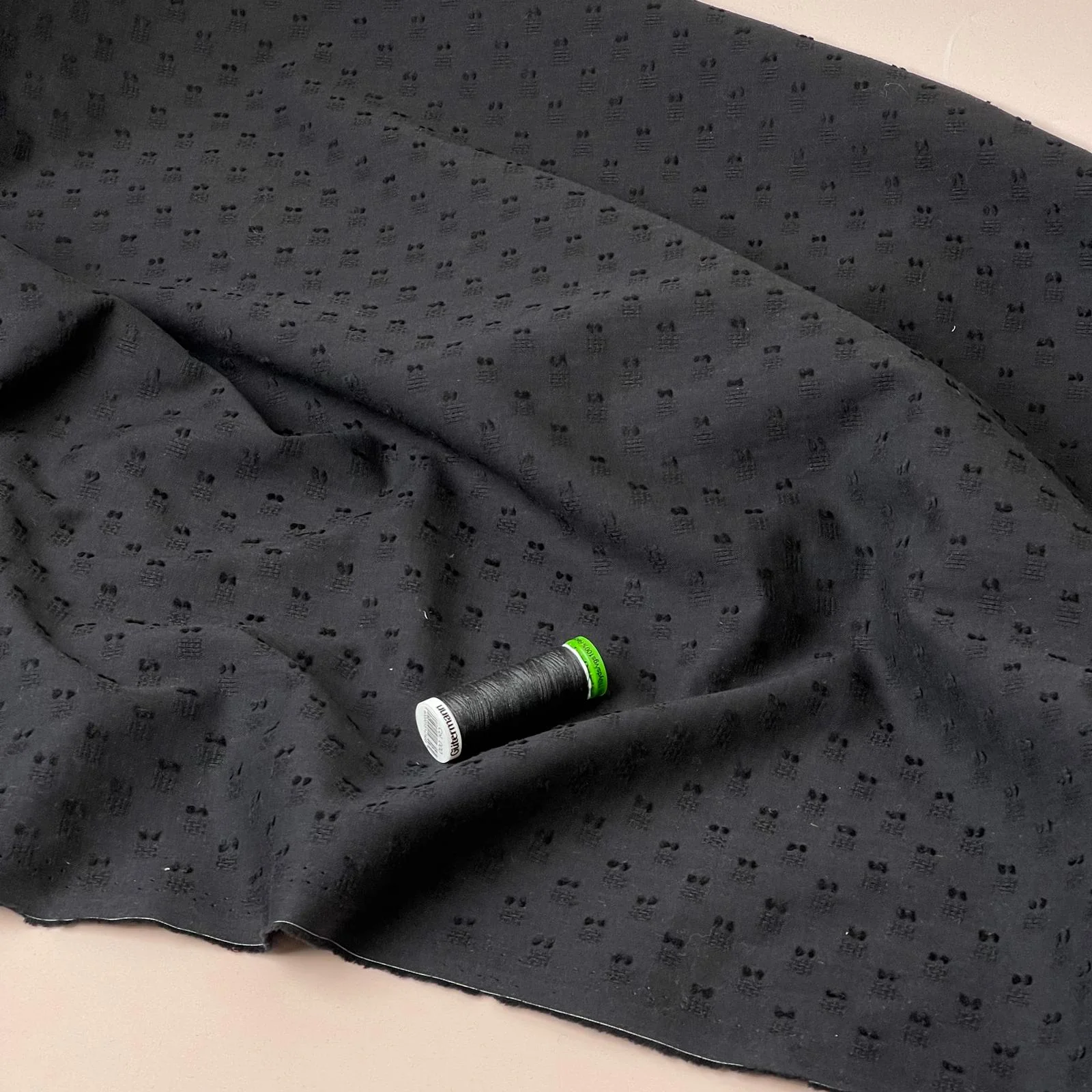Black Cotton Dobby Fabric - Image 4