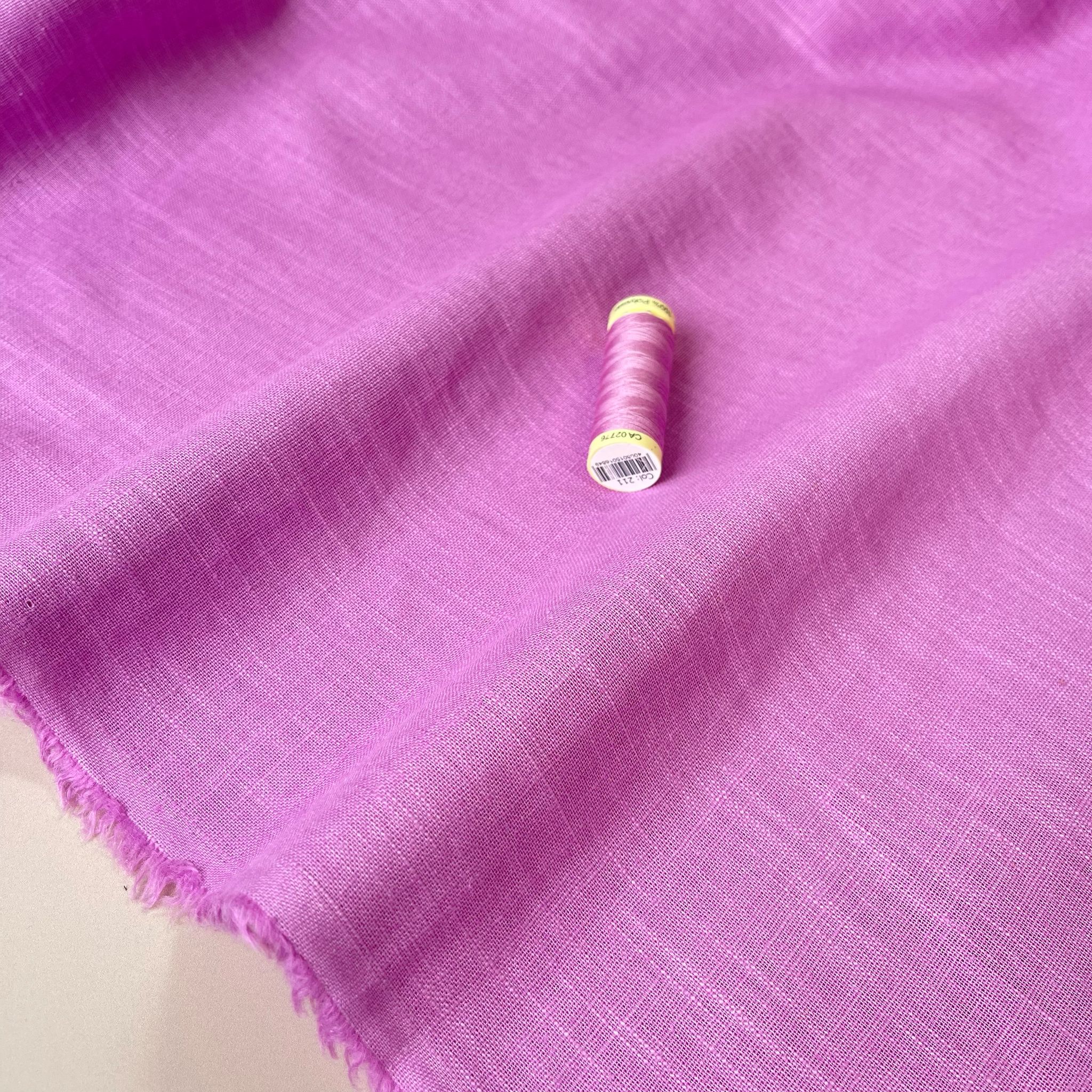 Breeze Candy Pink - Enzyme Washed Linen Cotton Fabric - Image 7