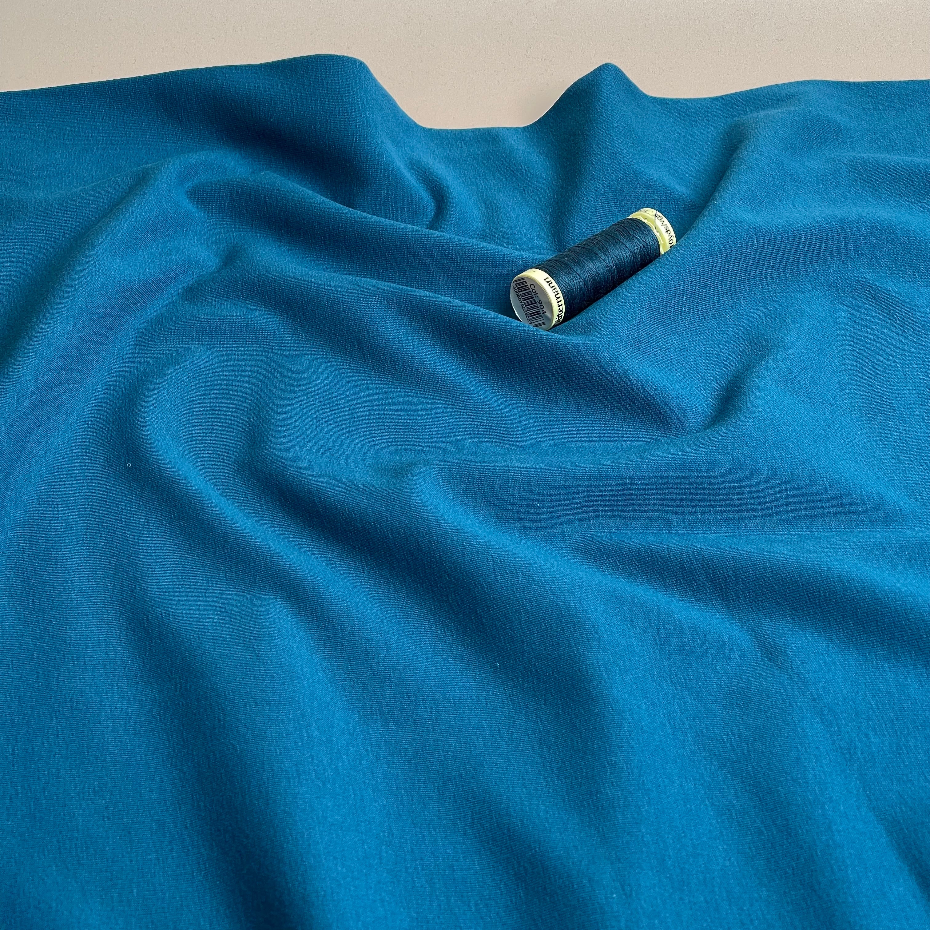Brushed Cotton Sweat-shirting in Ocean - Image 6