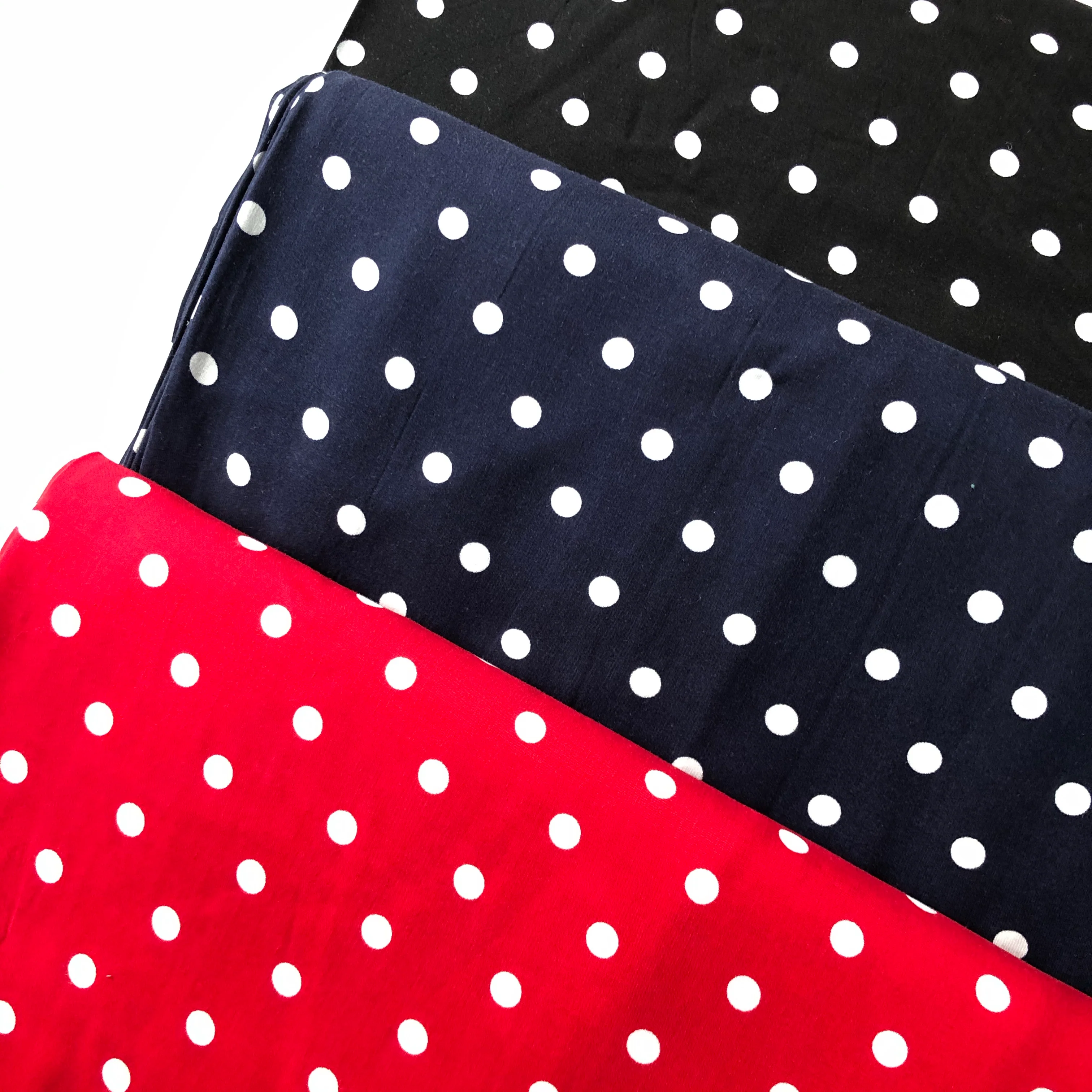 Classic Polka Dot Red Viscose Dress Fabric - Image 5
