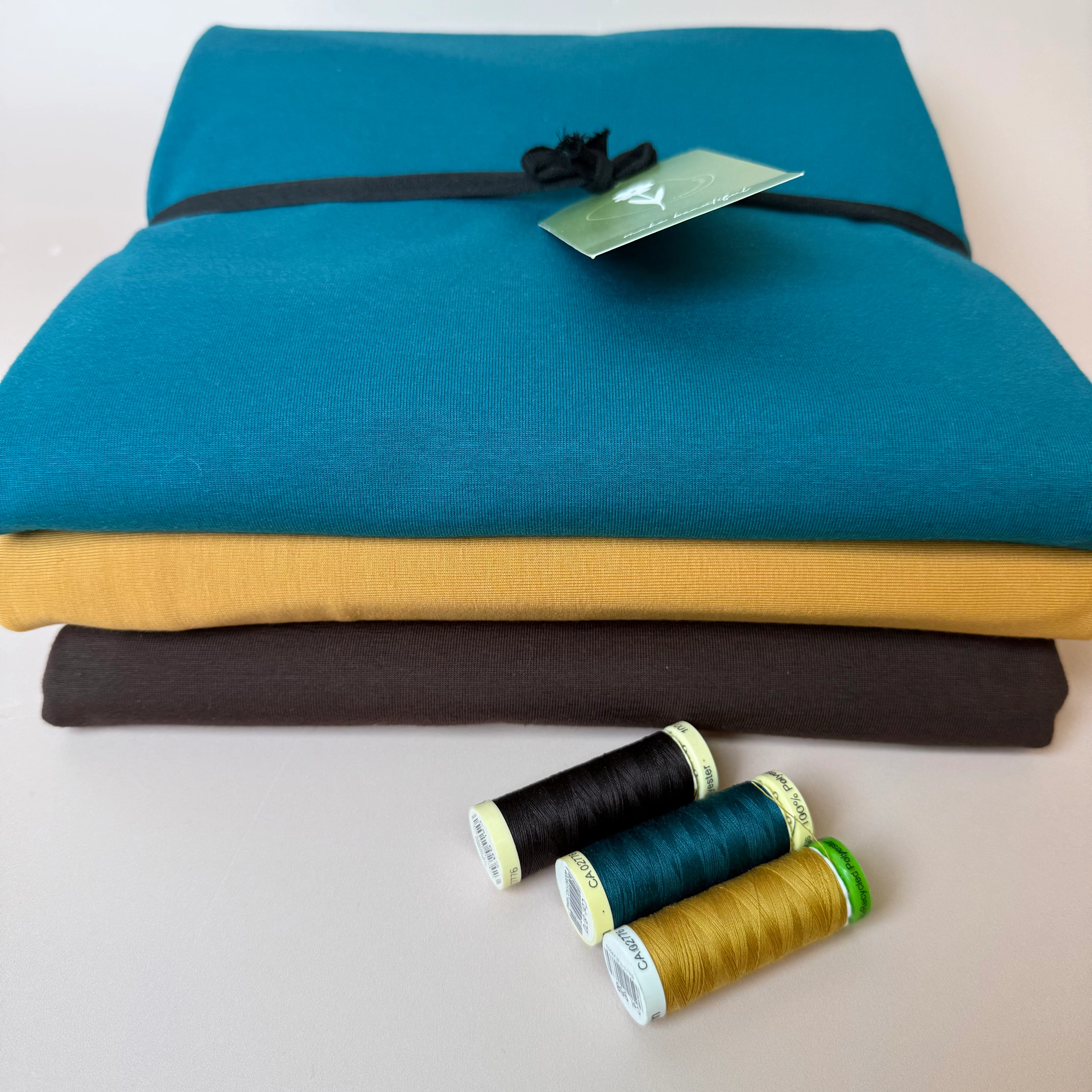 Colour Bundles - Brown & Teal Essential Chic Cotton Jersey Fabrics - Image 9