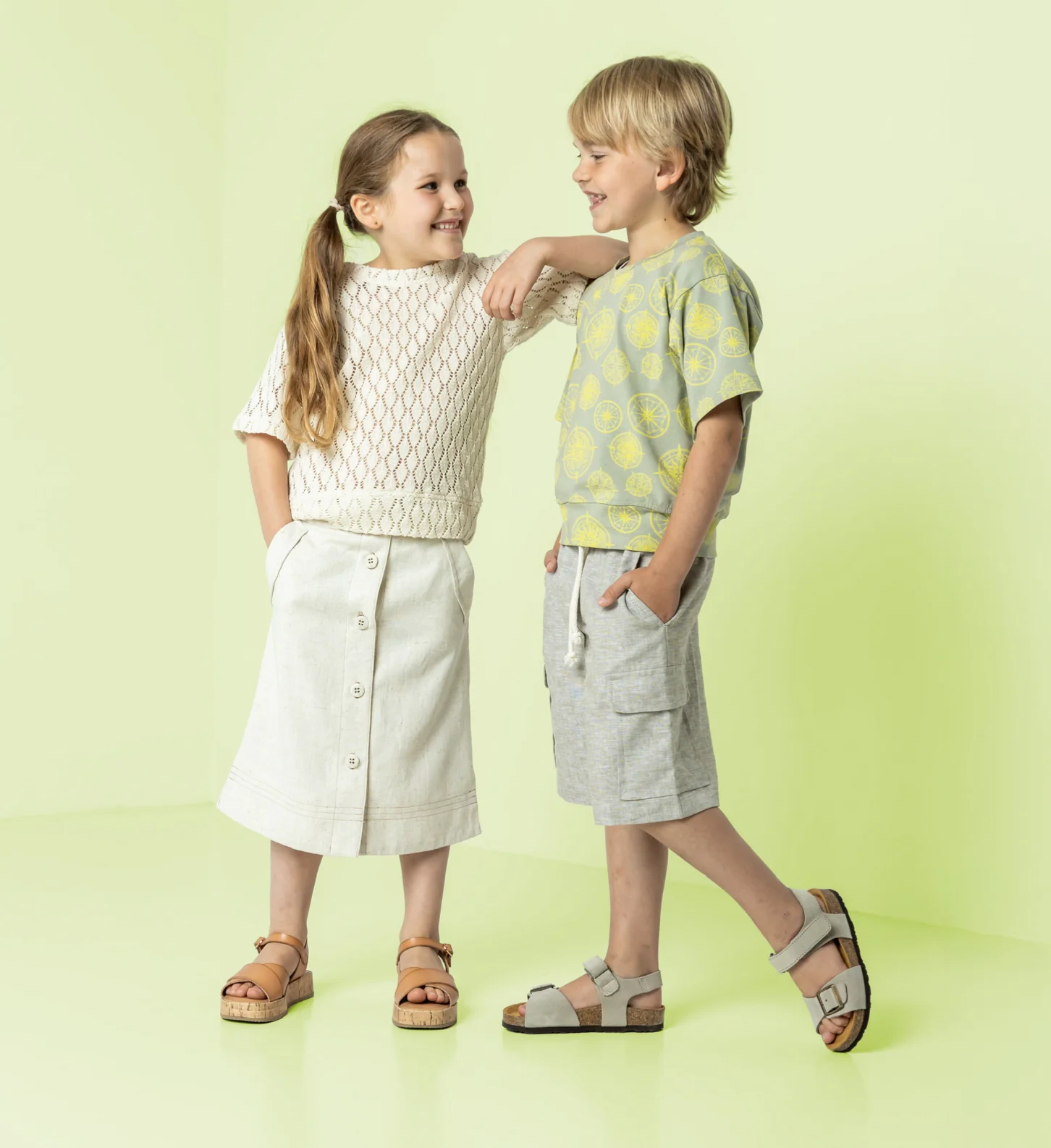 Compass Cotton Jersey in Olive - Image 2