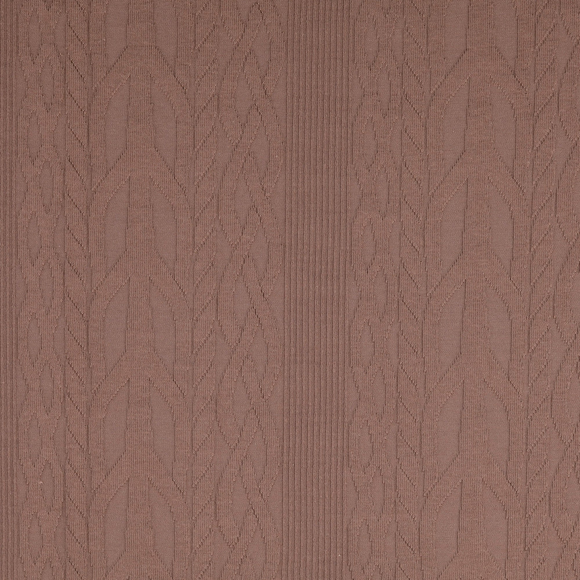 REMNANT 0.75 Metre - Cotton Cable Knit Fabric in Brown - Image 3