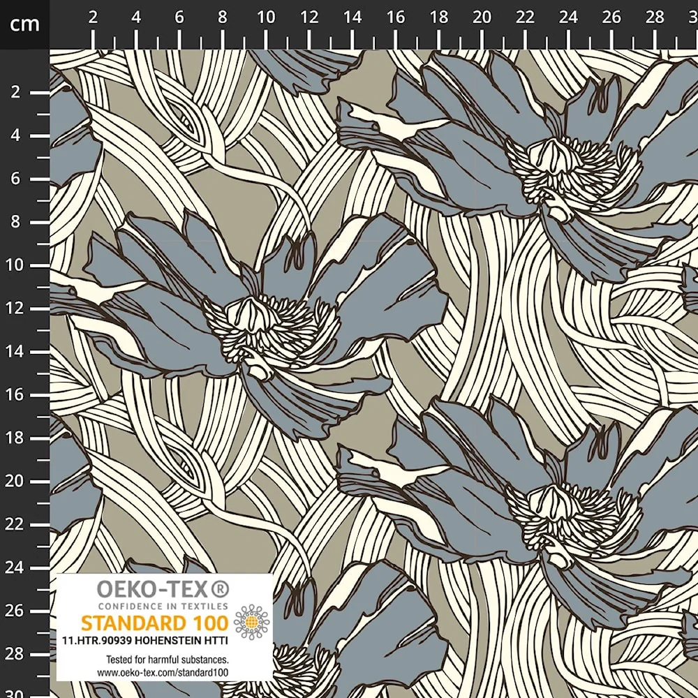 Danish Design - Bold Linear Flower Cotton Jersey - Image 5