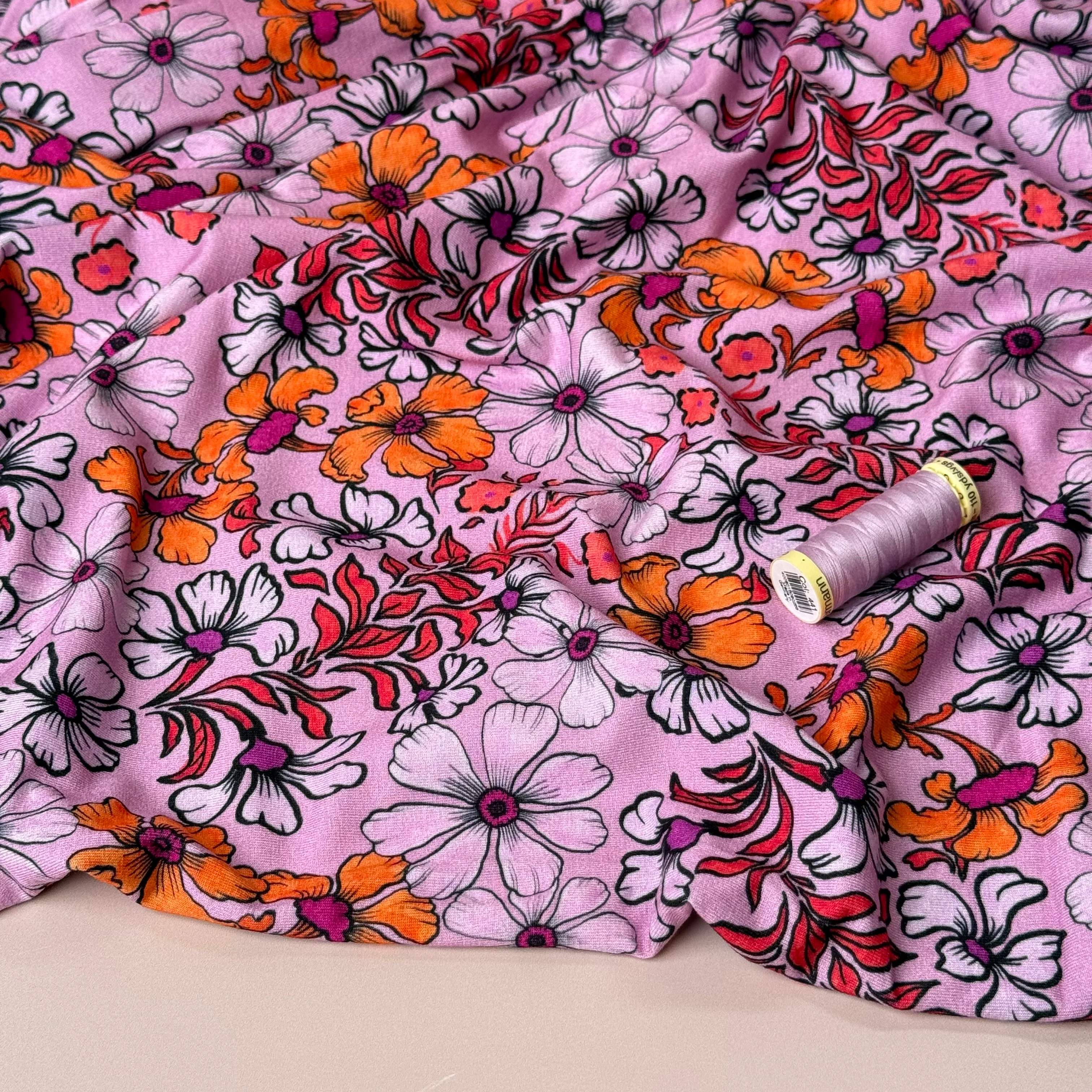 Danish Design - Cosmos Flowers ECOVERVO™ Viscose Jersey - Image 6