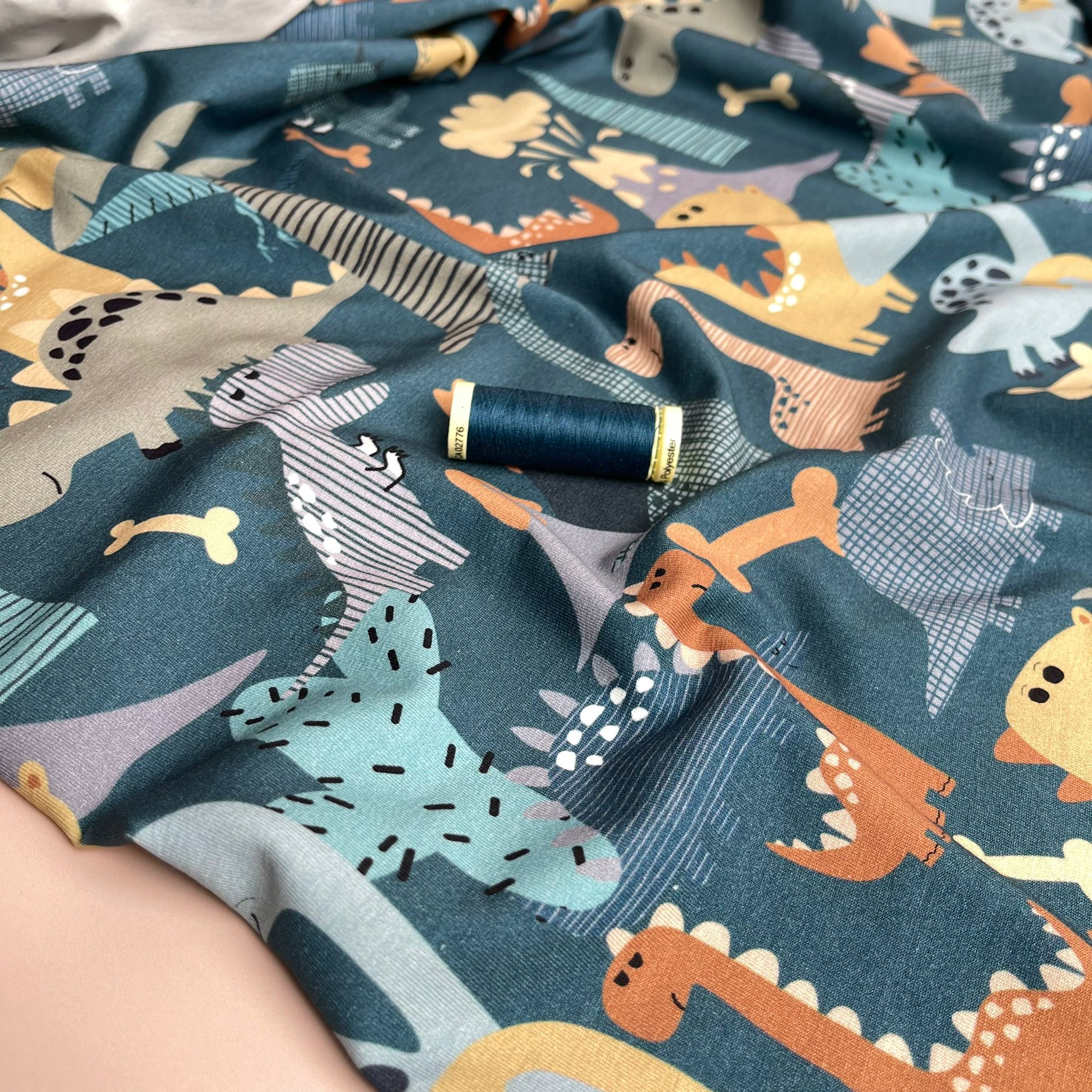 Danish Design - Dino Party Cotton Jersey Fabric - Image 4