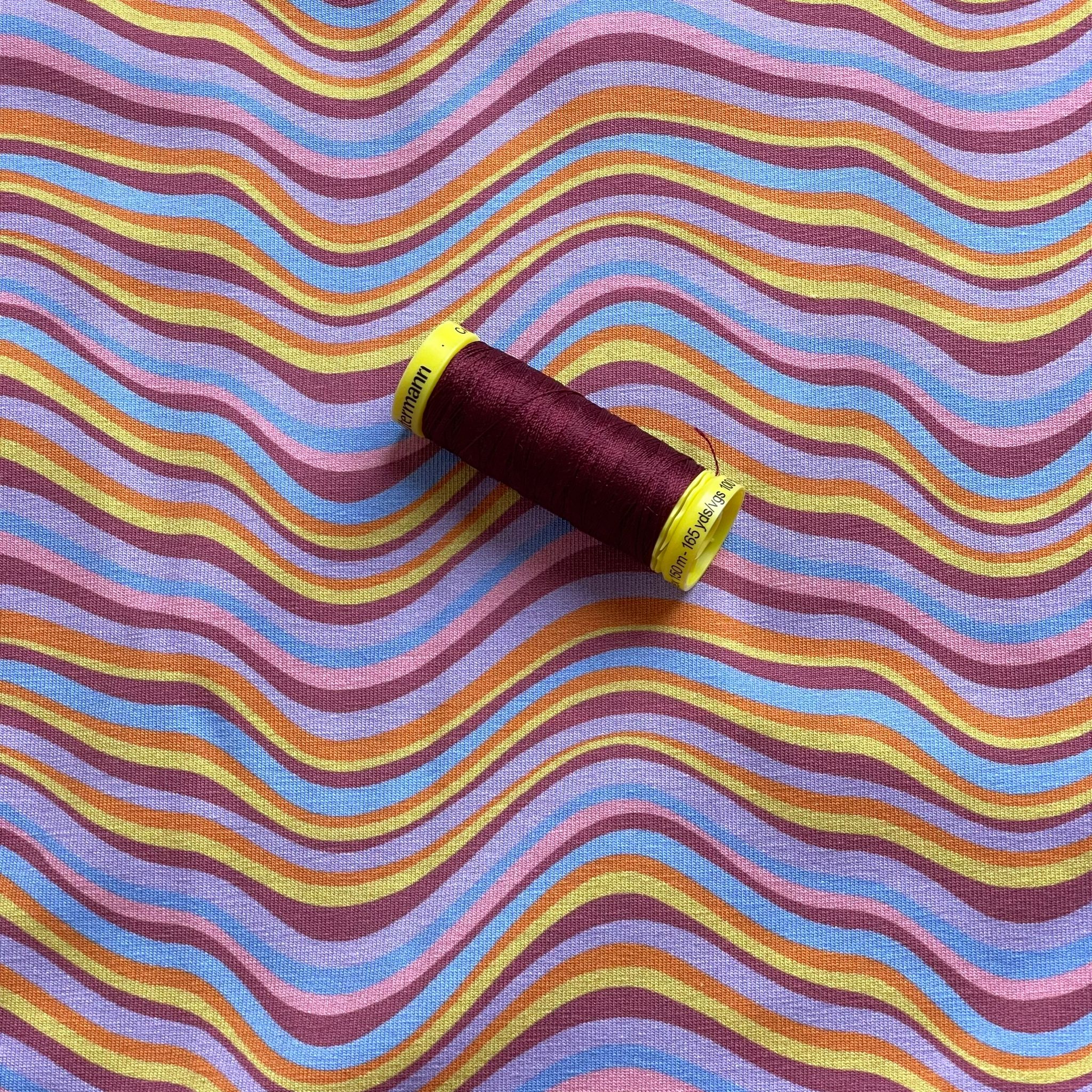 Danish Design - Rainbow Waves Cotton Jersey Fabric - Image 5