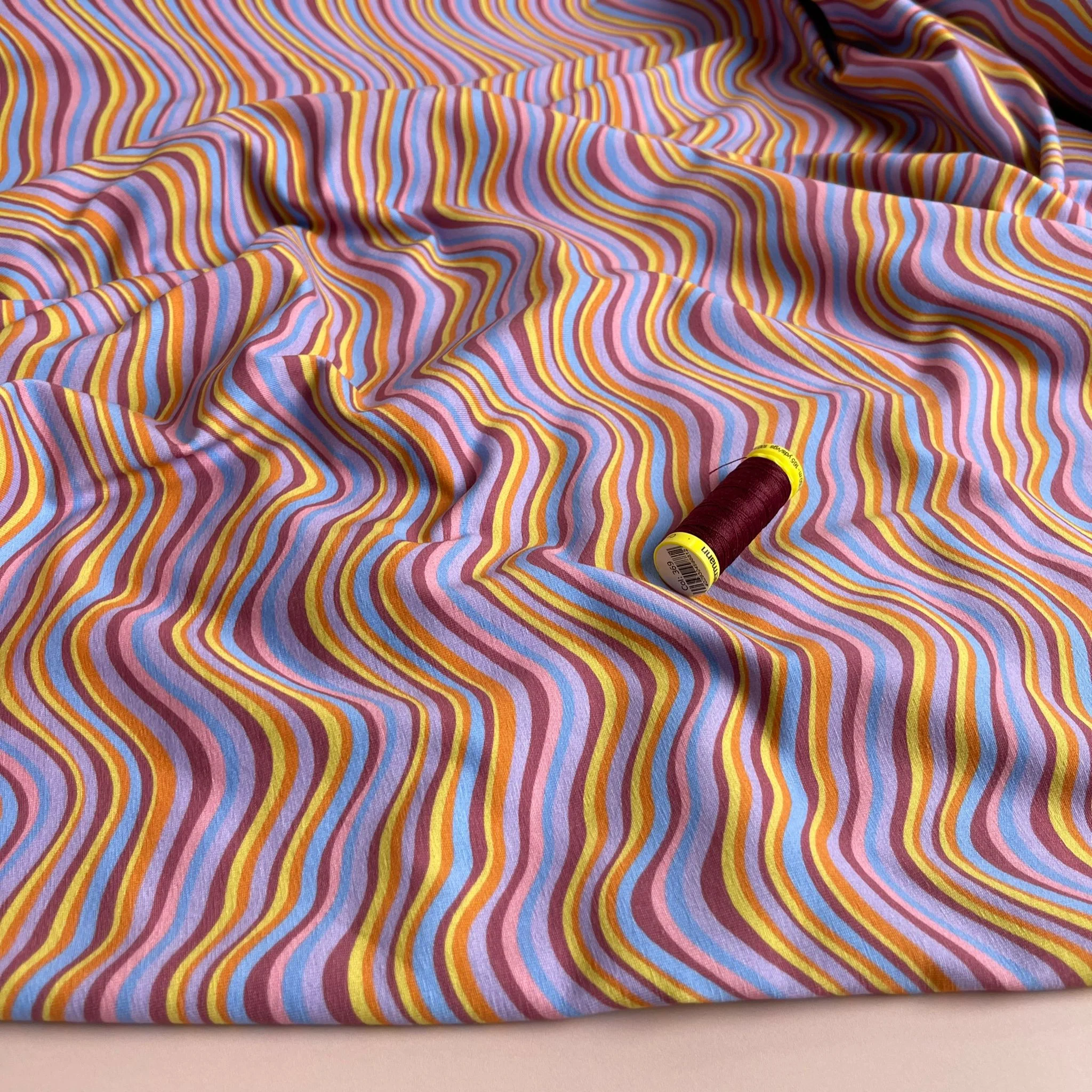 Danish Design - Rainbow Waves Cotton Jersey Fabric - Image 9