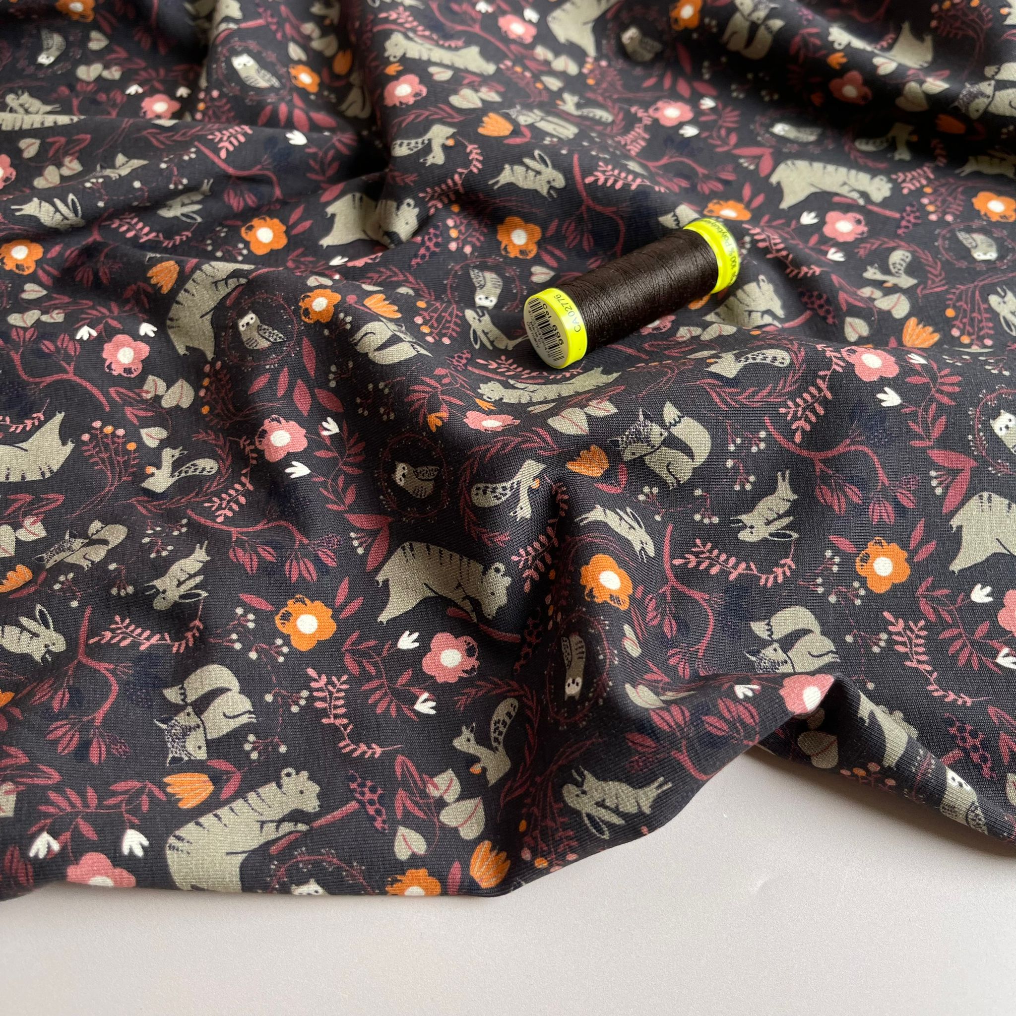 Danish Design - Woodland Sunset Cotton Jersey Fabric - Image 5