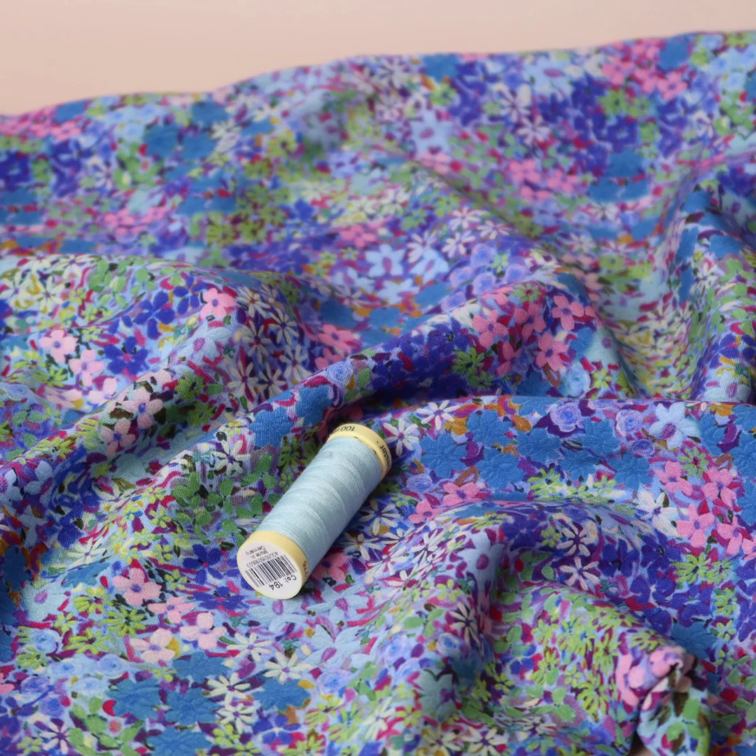 REMNANT 0.35 Metre - Ditsy Lilac Field Viscose Fabric with LENZING™ ECOVERO™ Fibres - Image 5