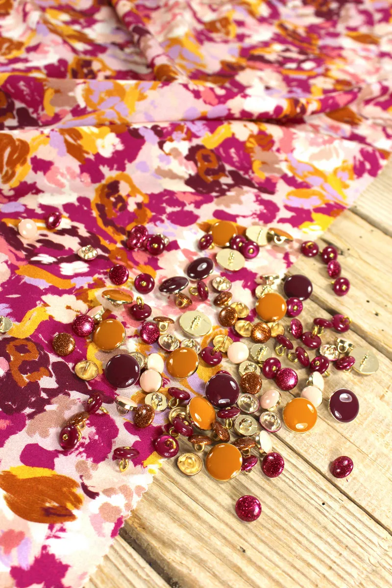 REMNANT 0.42 metre - Églantine & Zoé - Bella Rose Magenta Viscose Poplin Fabric - Image 7