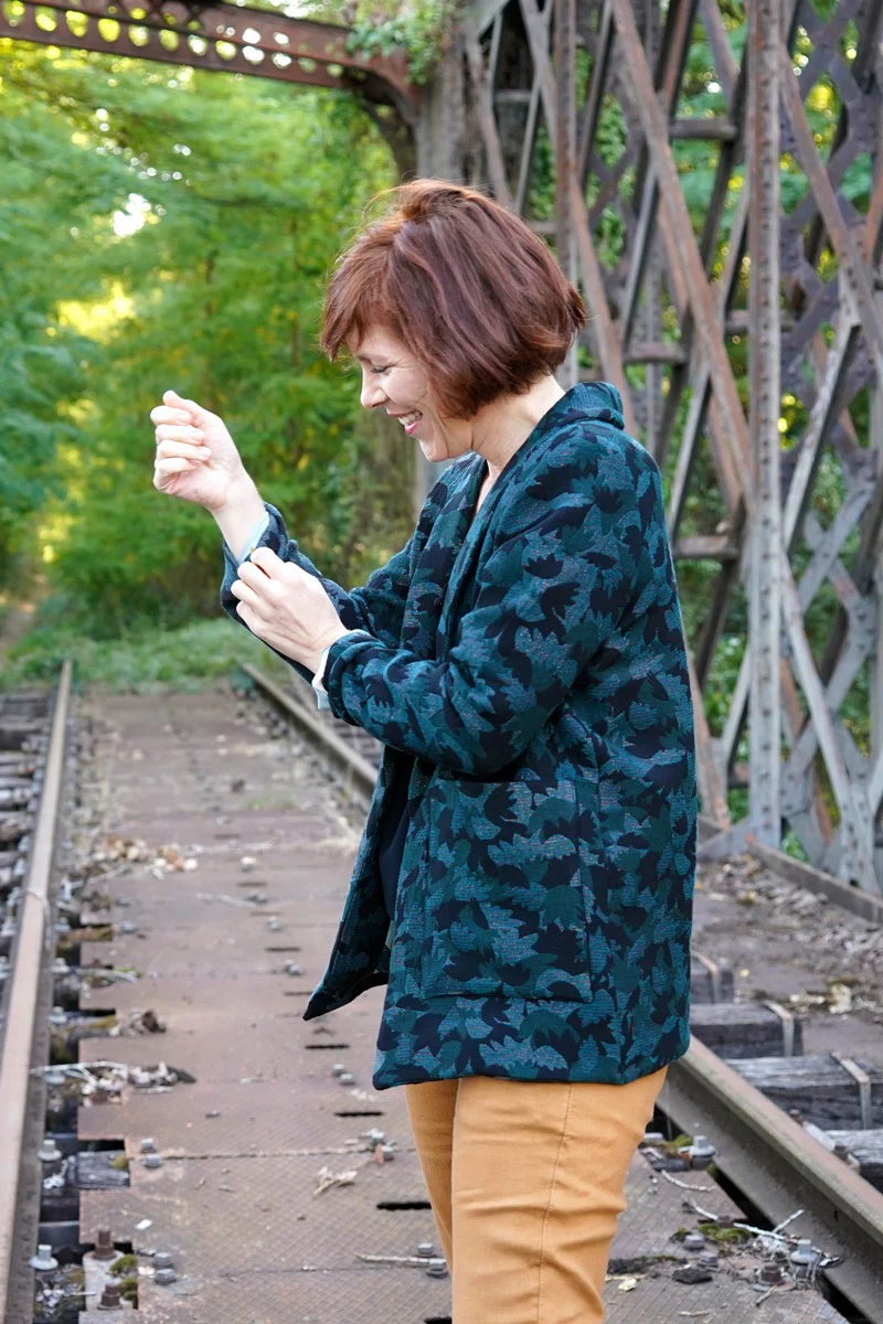 Églantine & Zoé - Green Crocus Jacquard Fabric - Image 17