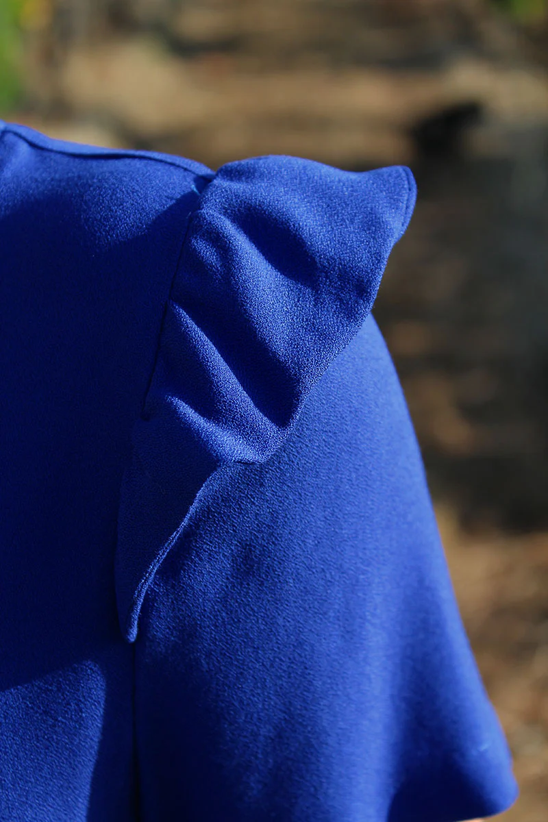 Églantine & Zoé - Royal Blue Viscose Crepe Fabric - Image 7