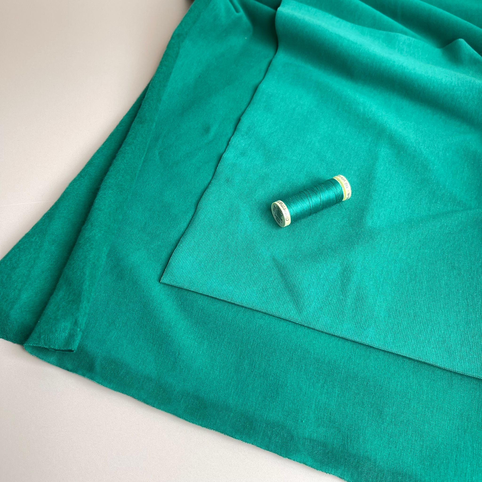 Emerald Green Organic Tubular Cuff Ribbing - Image 3