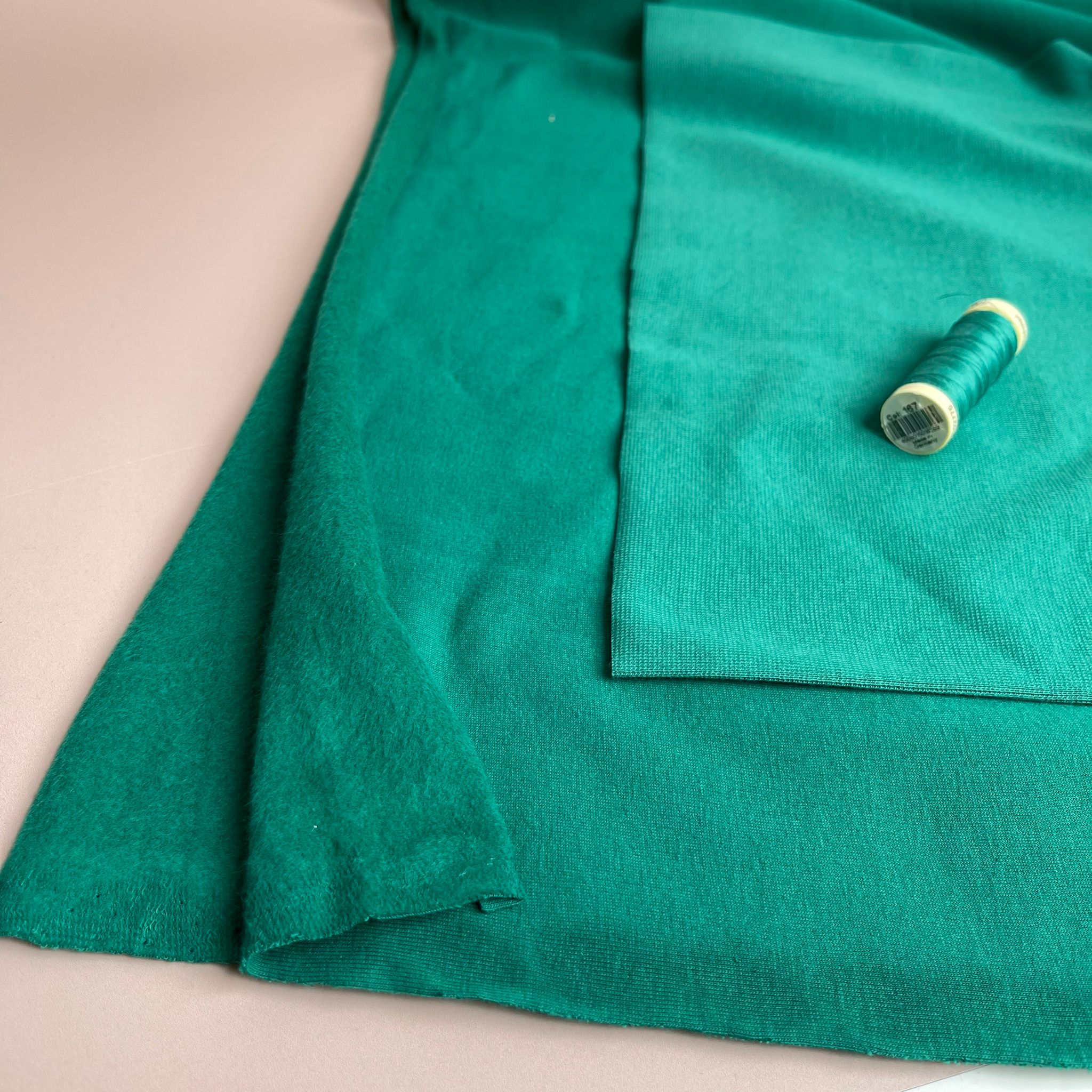 Emerald Green Organic Tubular Cuff Ribbing - Image 4