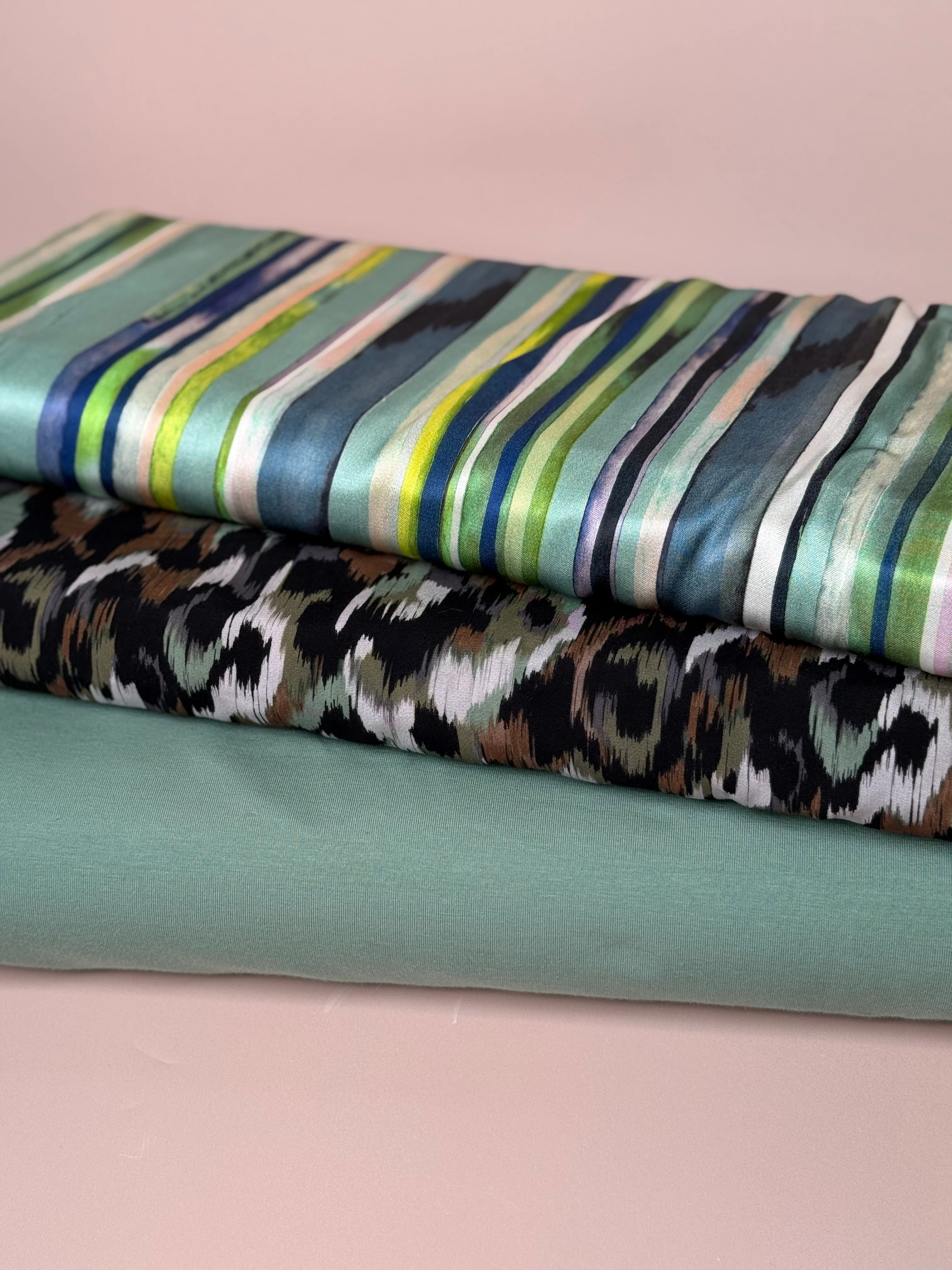 Essential Chic Sage Green Plain Cotton Jersey Fabric - Image 6