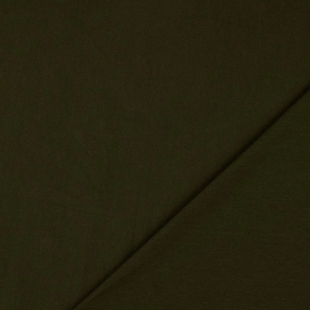 Essential Chic Khaki Plain Cotton Jersey Fabric - Image 2
