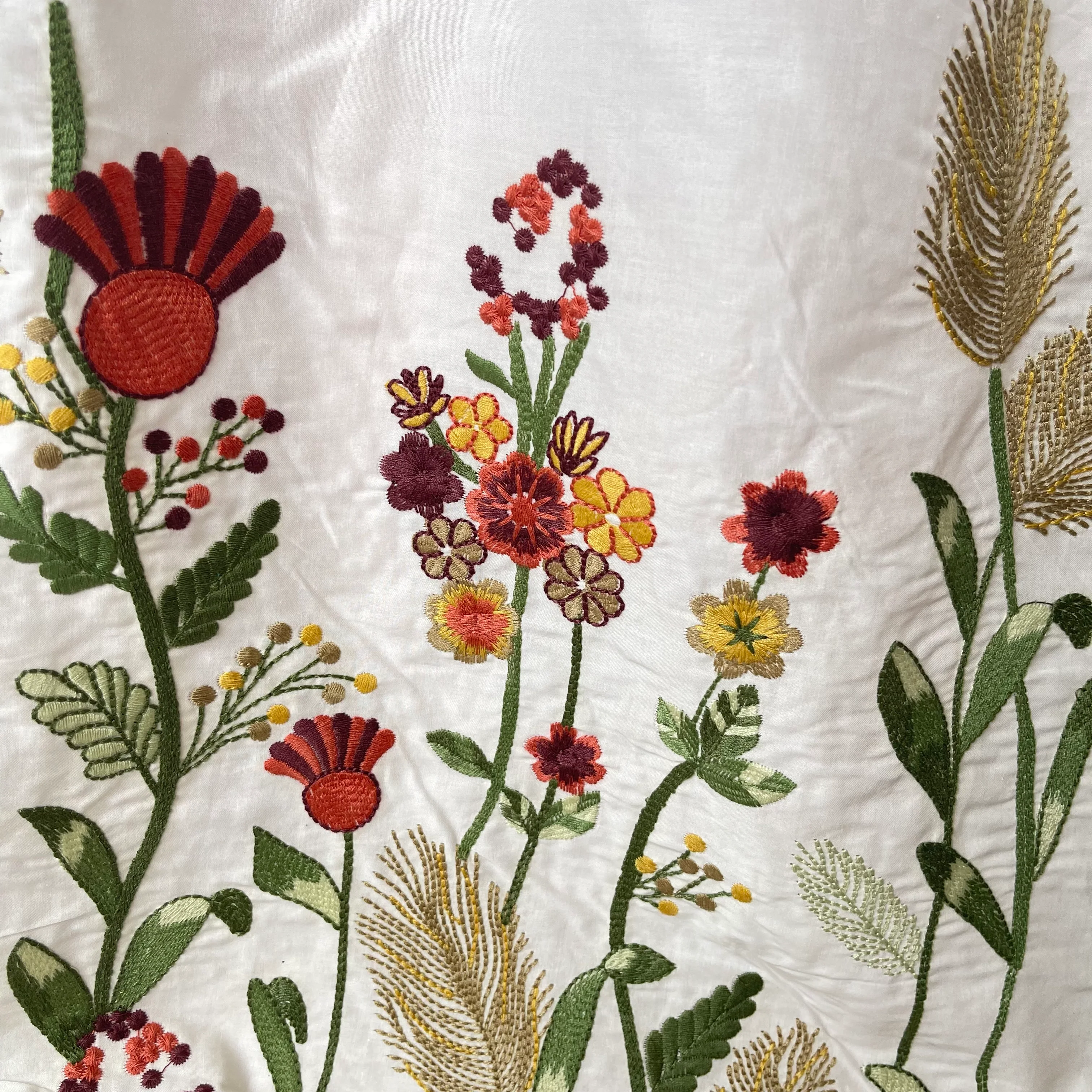Floral Border Embroidered Cotton Fabric - Image 7