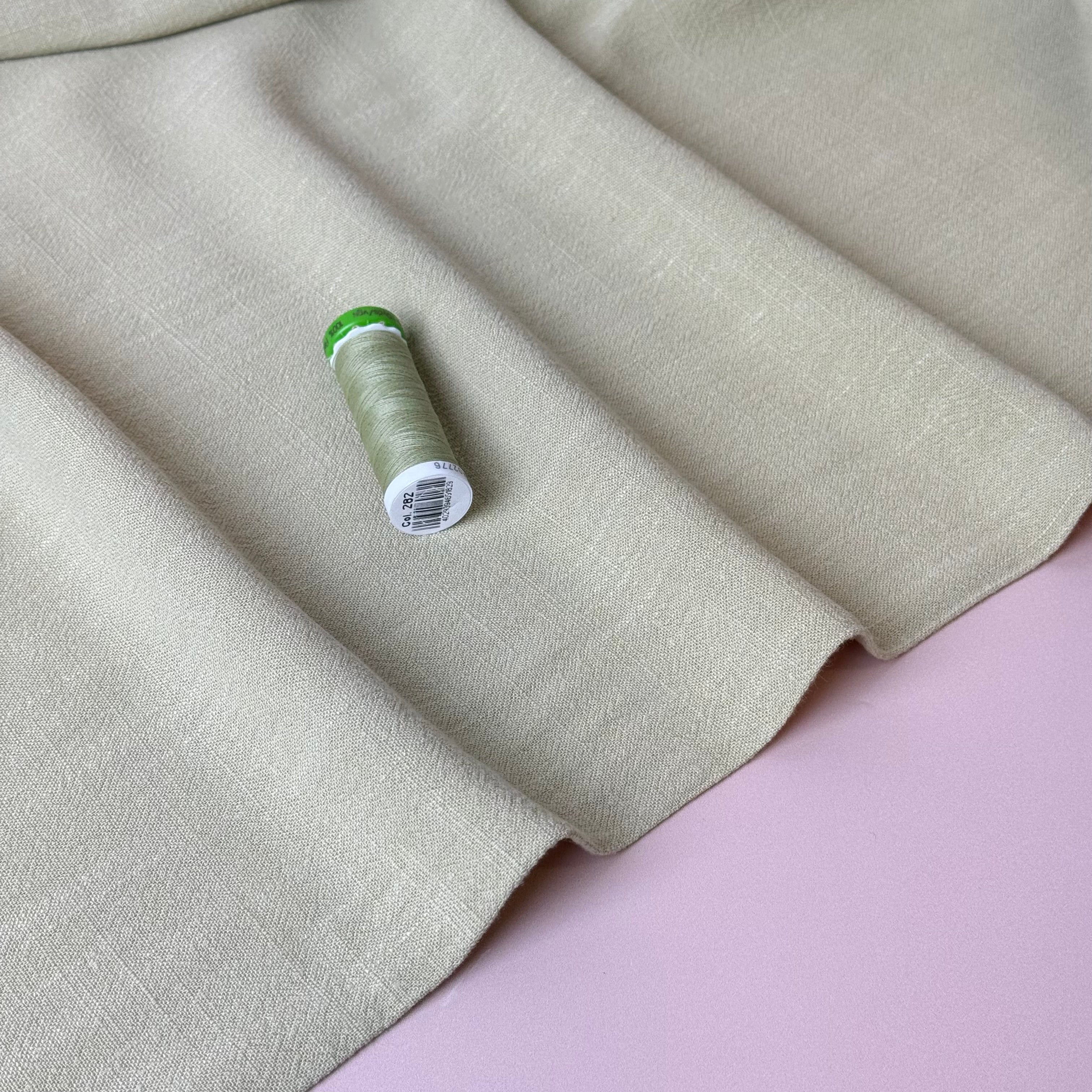Flow Light Mint Viscose Linen Blend Dress Fabric - Image 4