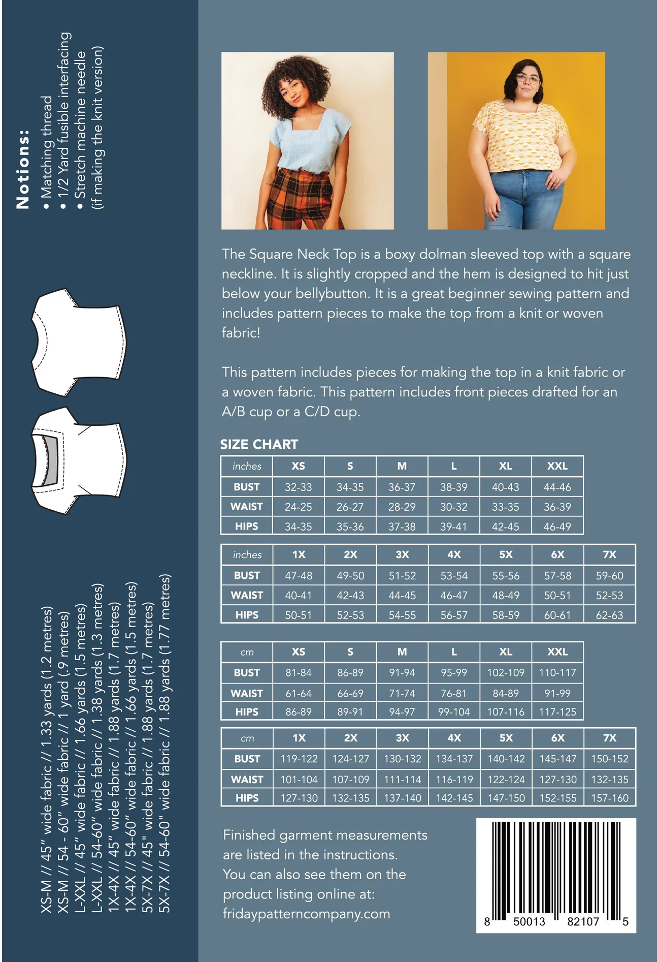 FRIDAY Pattern Co - Square Neck Top Sewing Pattern - Image 10