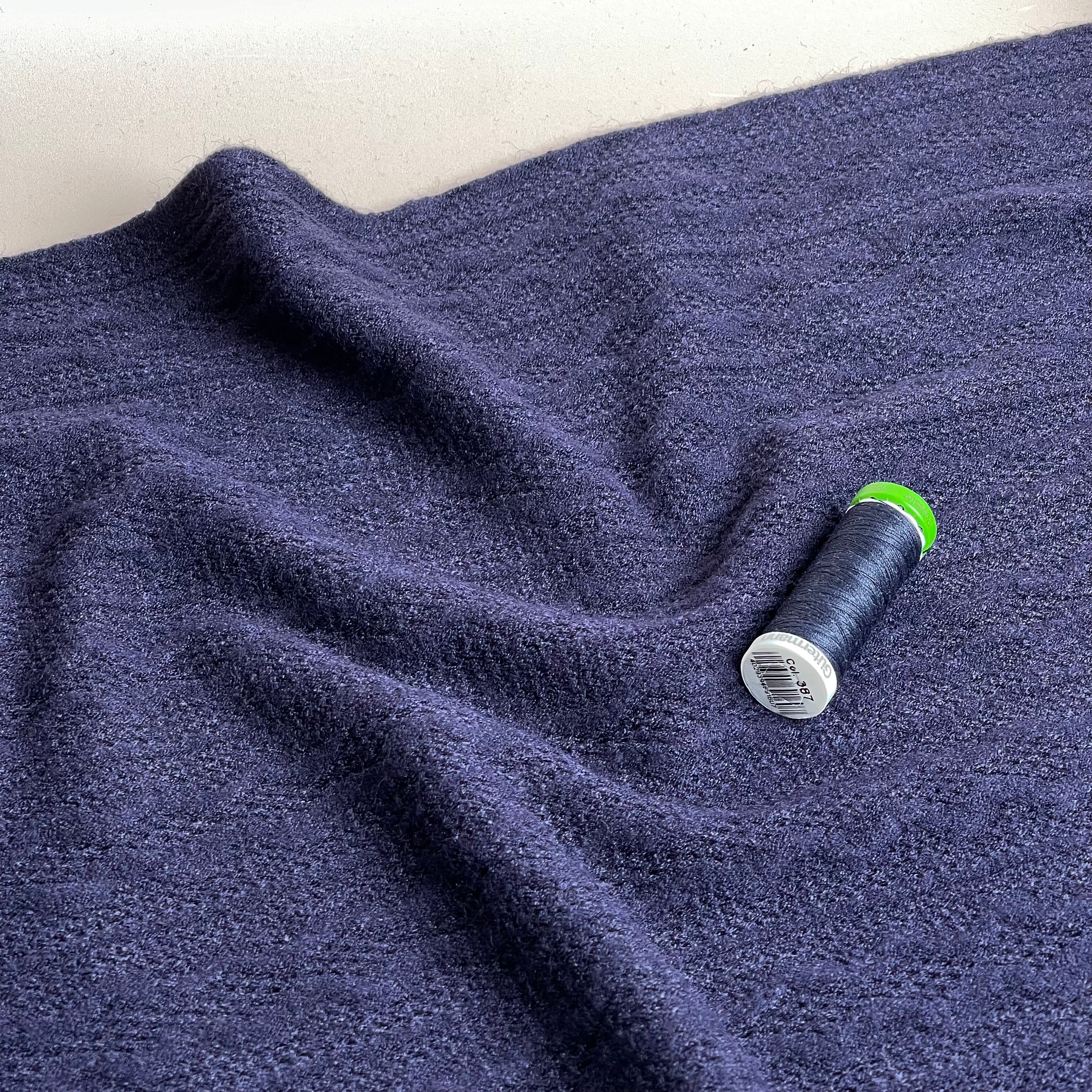 Lace Viscose Blend Sweater Knit in Navy - Image 6