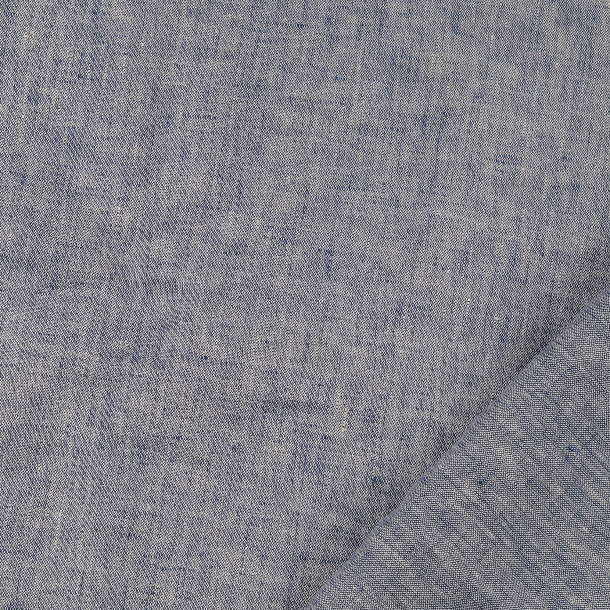 Light Blue Yarn Dyed Pure Linen Fabric - Image 6