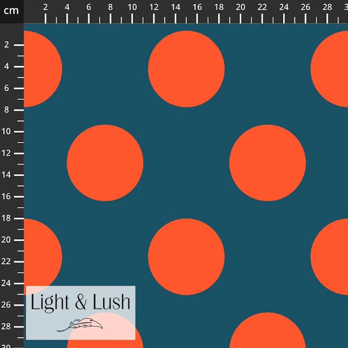 Light & Lush - Large Polka Dots in Orange Viscose Twill Fabric - Image 6