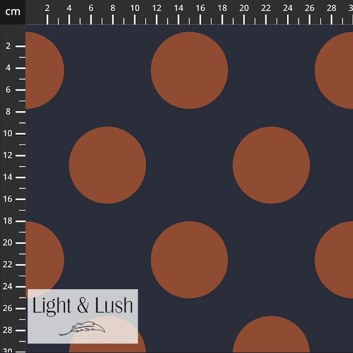 REMNANT 2.76 Metres - Light & Lush - Large Polka Dots in Rust Viscose Twill Fabric - Image 6