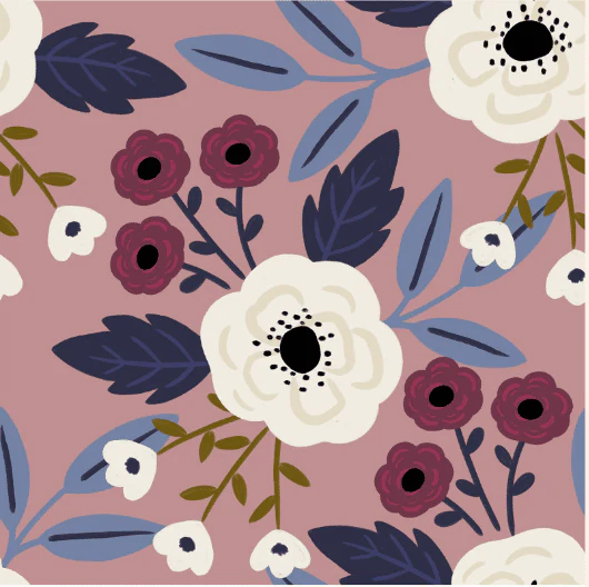 REMNANT 0.61 Metres with Fault in Print - Lise Tailor - Anémone in Pink ECOVERO™ Viscose Fabric - Image 3