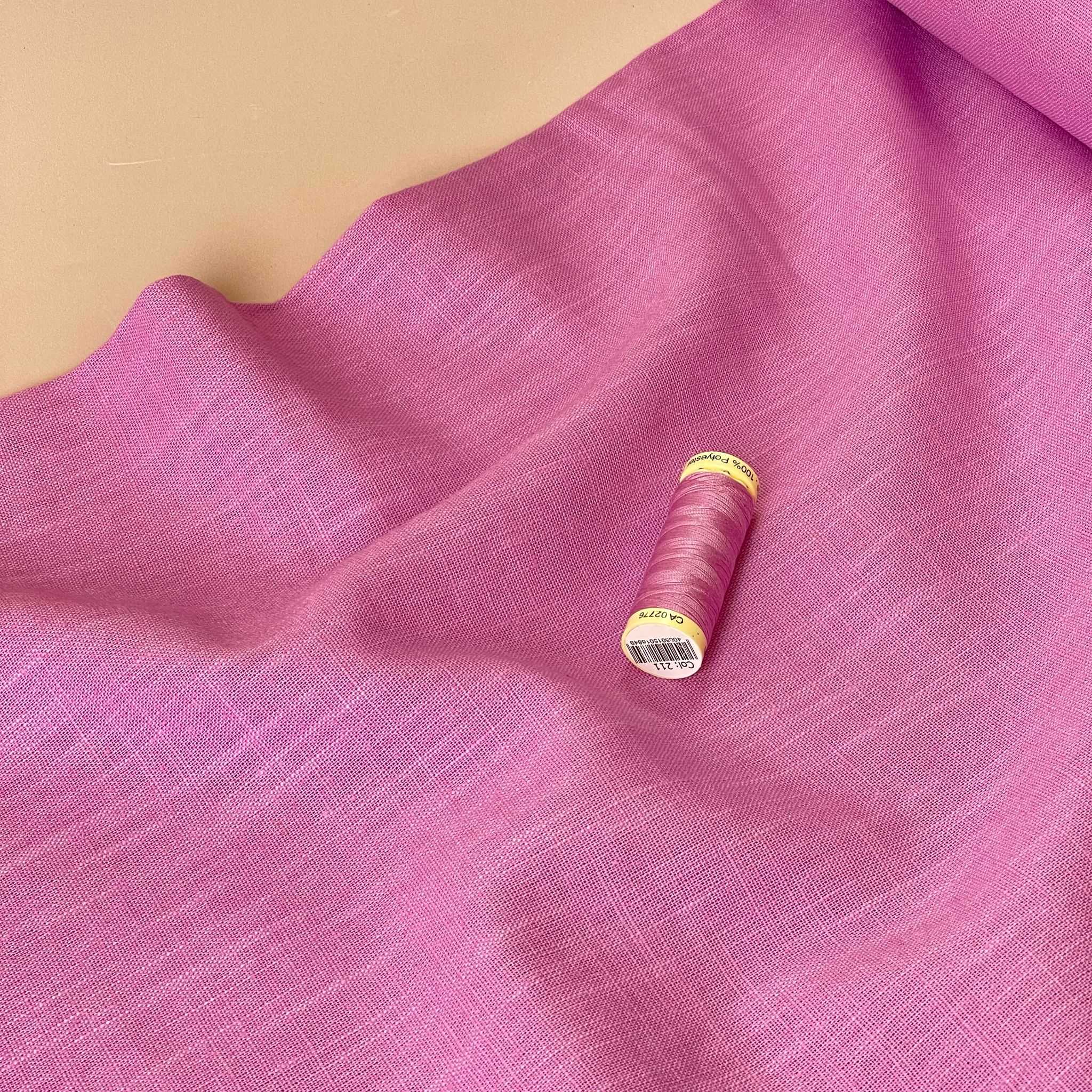 Breeze Candy Pink - Enzyme Washed Linen Cotton Fabric - Image 3
