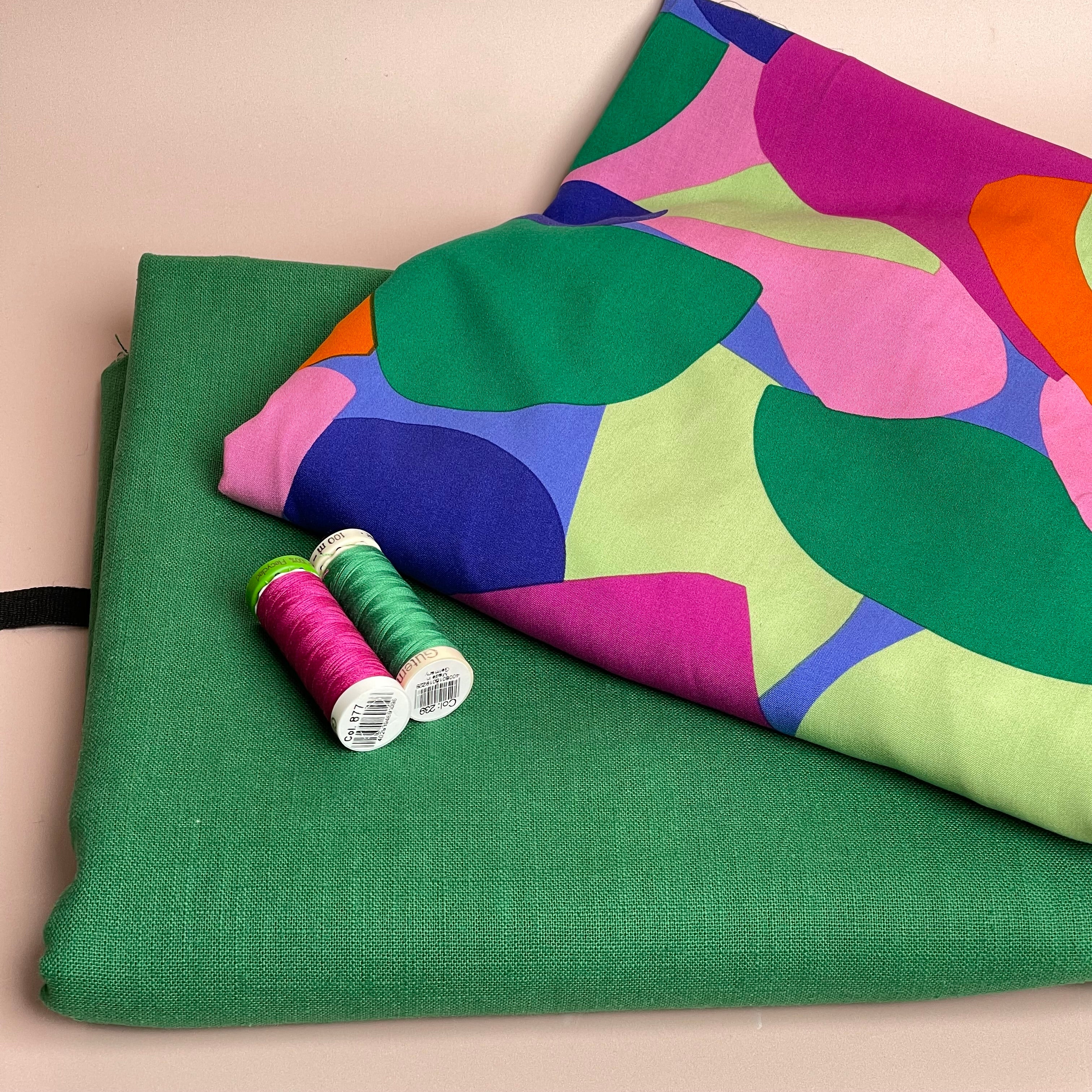 Make an Outfit Colour Bundle - Rockpool EcoVero Viscose with Emerald Breeze Washed Linen - Image 2