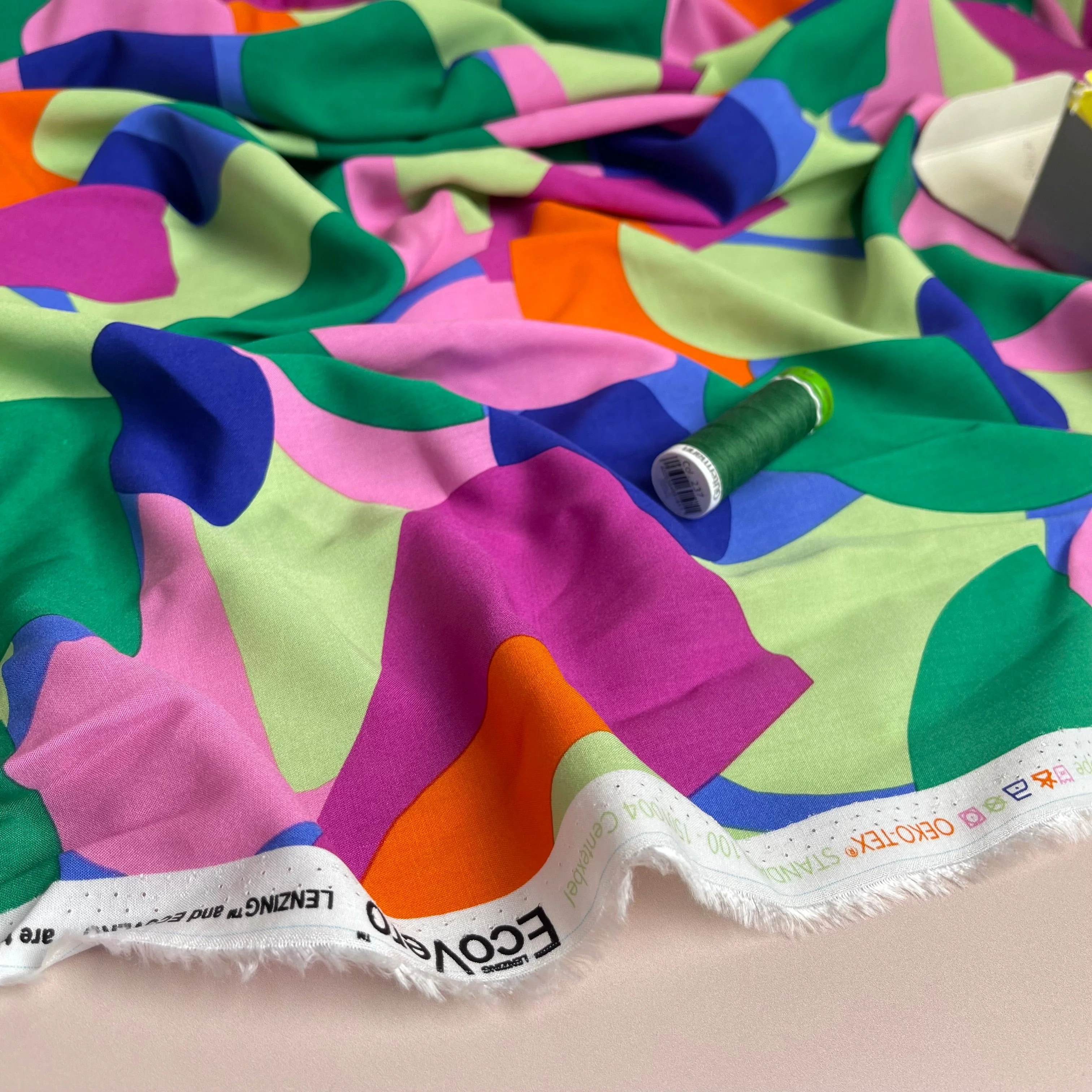 Make an Outfit Colour Bundle - Rockpool EcoVero Viscose with Emerald Breeze Washed Linen - Image 4