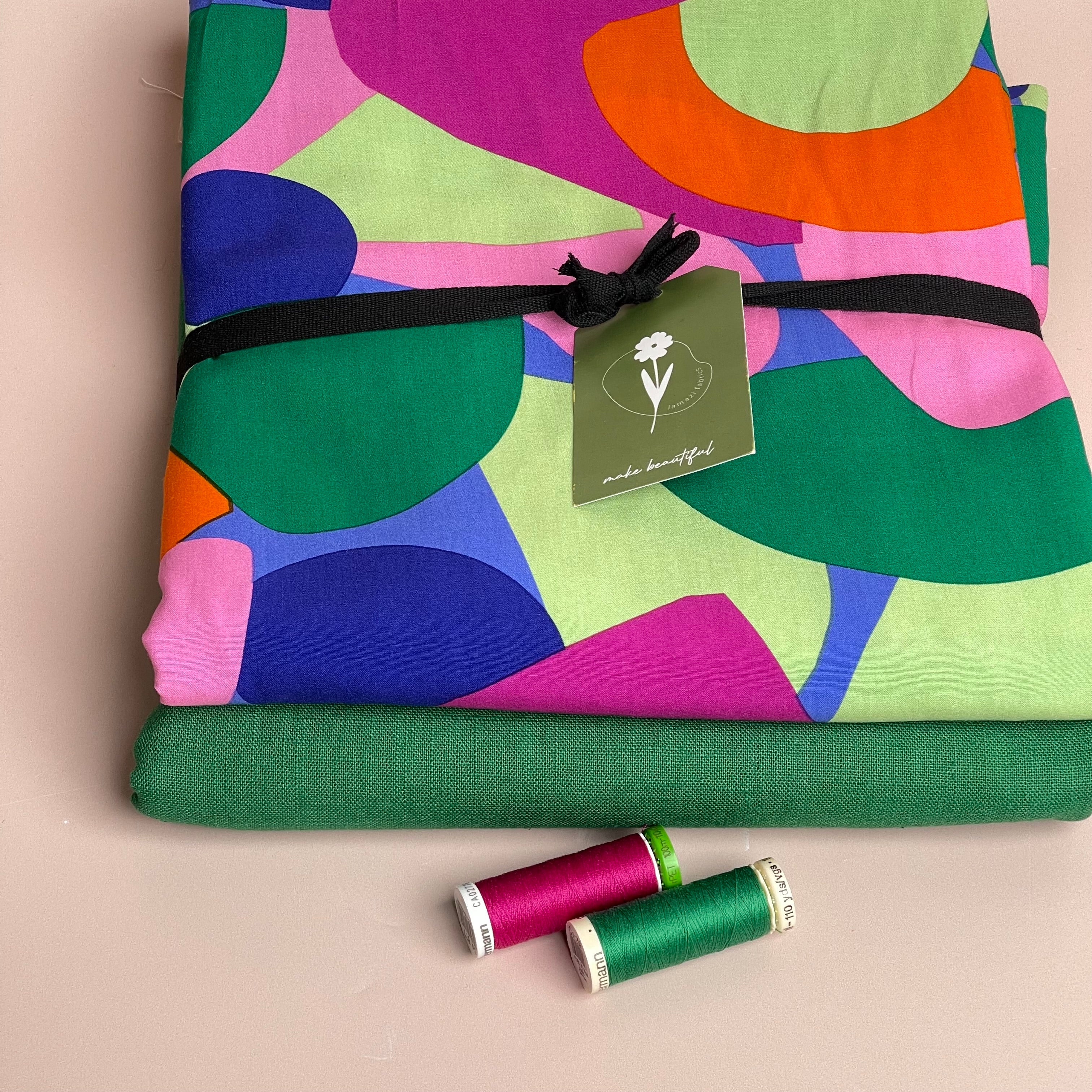 Make an Outfit Colour Bundle - Rockpool EcoVero Viscose with Emerald Breeze Washed Linen - Image 8