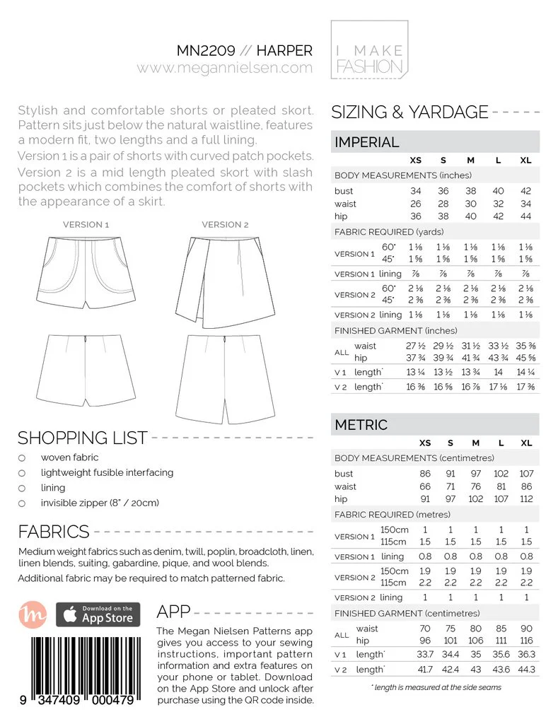 Megan Nielsen - Harper Shorts / Skirt Sewing Pattern - Image 11