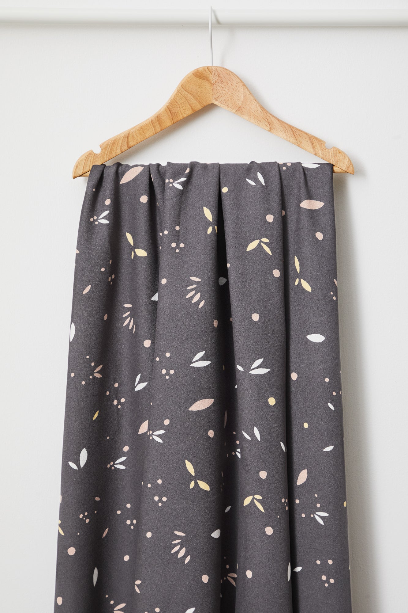 REMNANT 0.48 Metre - Mind The MAKER - Petals Calm Grey ECOVERO™ Vera Crepe Fabric - Image 3