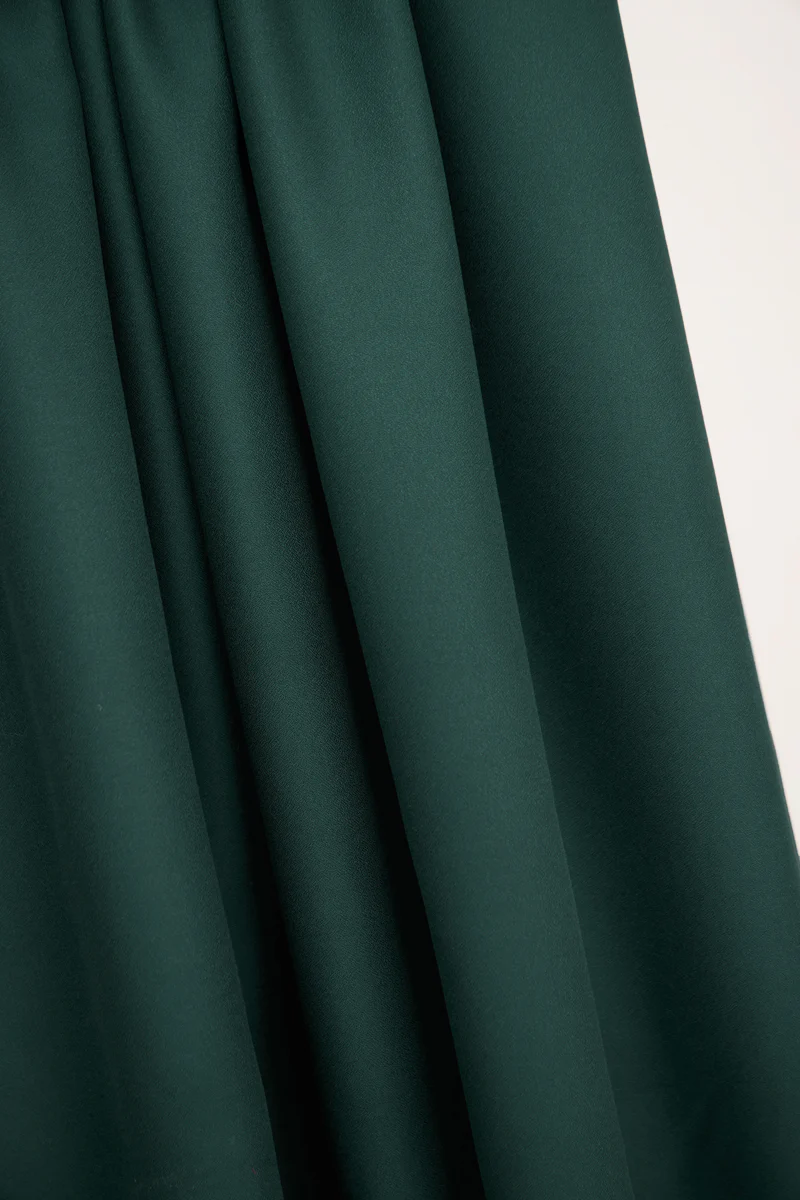 REMNANT 0.58 metre - Mind The MAKER - Plain Bottle Green ECOVERO™ Viscose Leia Crepe Fabric - Image 3