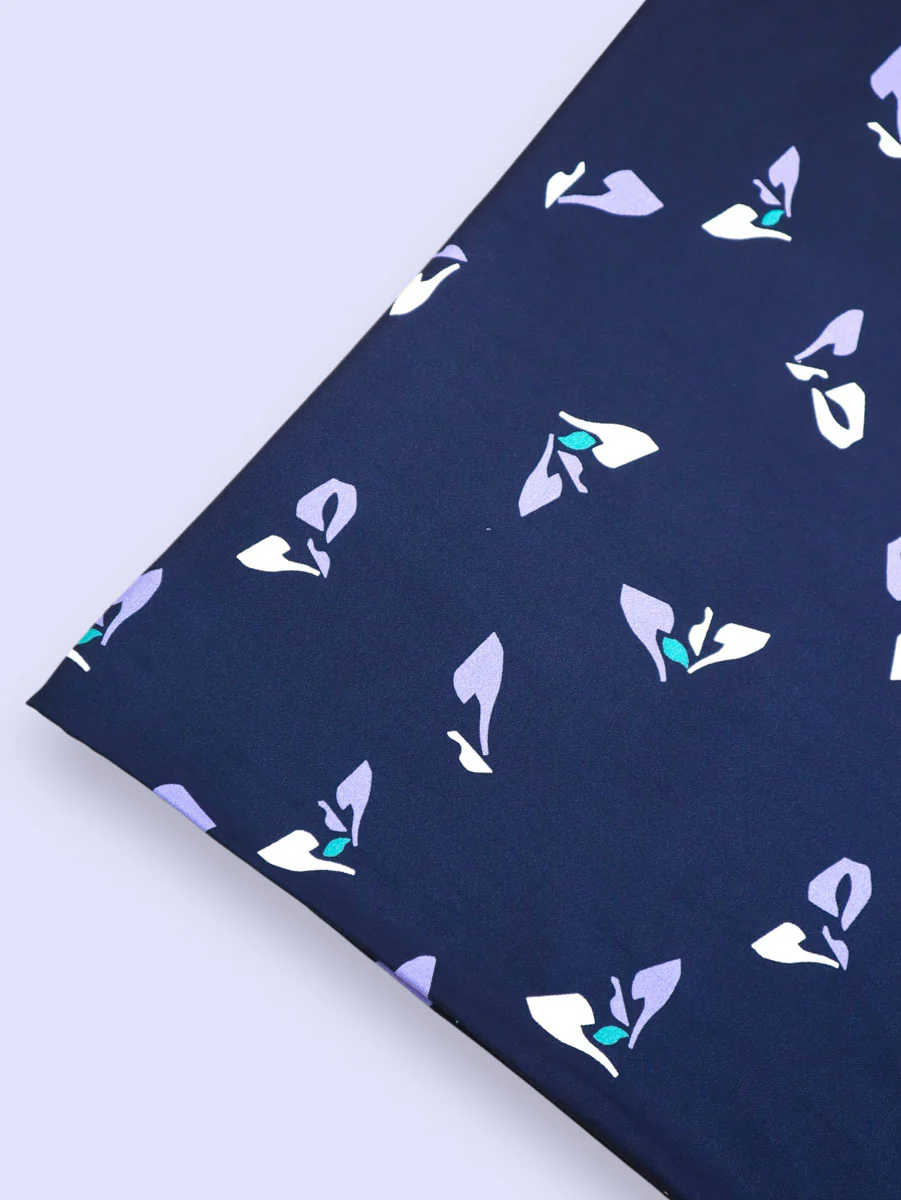 Mind The MAKER - Sprout Indigo Night ECOVERO™ Viscose Leia Crepe - Image 3