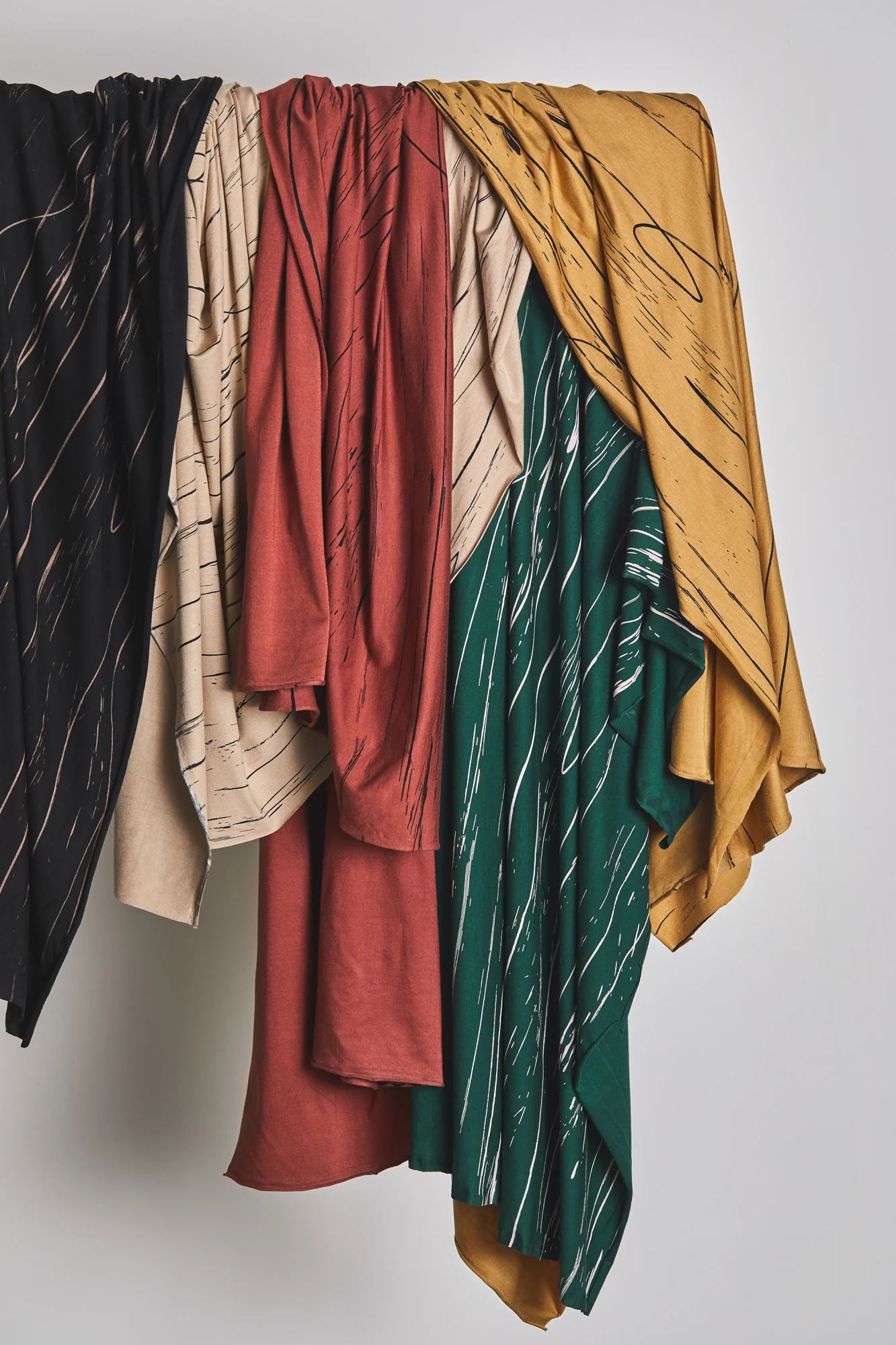 Mind The MAKER - Stray Lines Bottle Green ECOVERO™ Saja Viscose Jersey - Image 5
