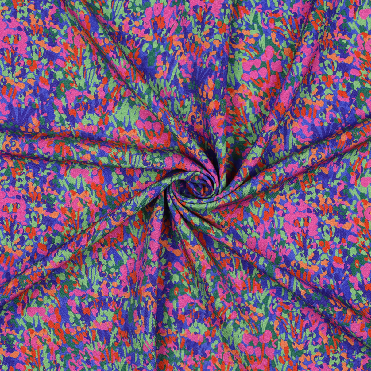 Colourful Garden on Blue Viscose with LENZING™ ECOVERO™ fibres - Image 2