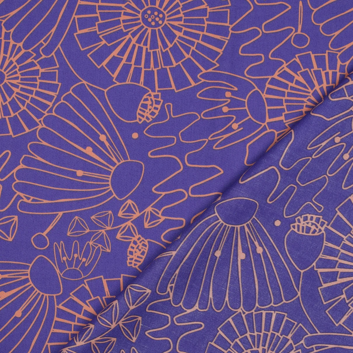 Eden on Purple Cotton Poplin Fabric - Image 2
