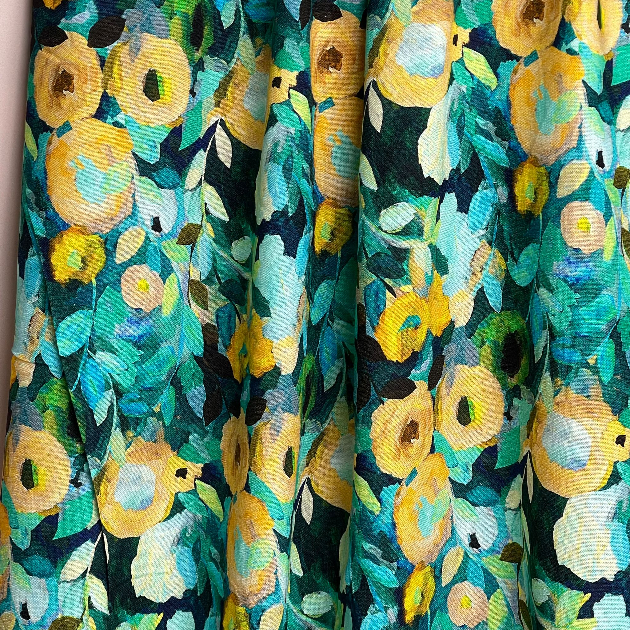 Ocean Florals Viscose Linen Fabric - Image 2