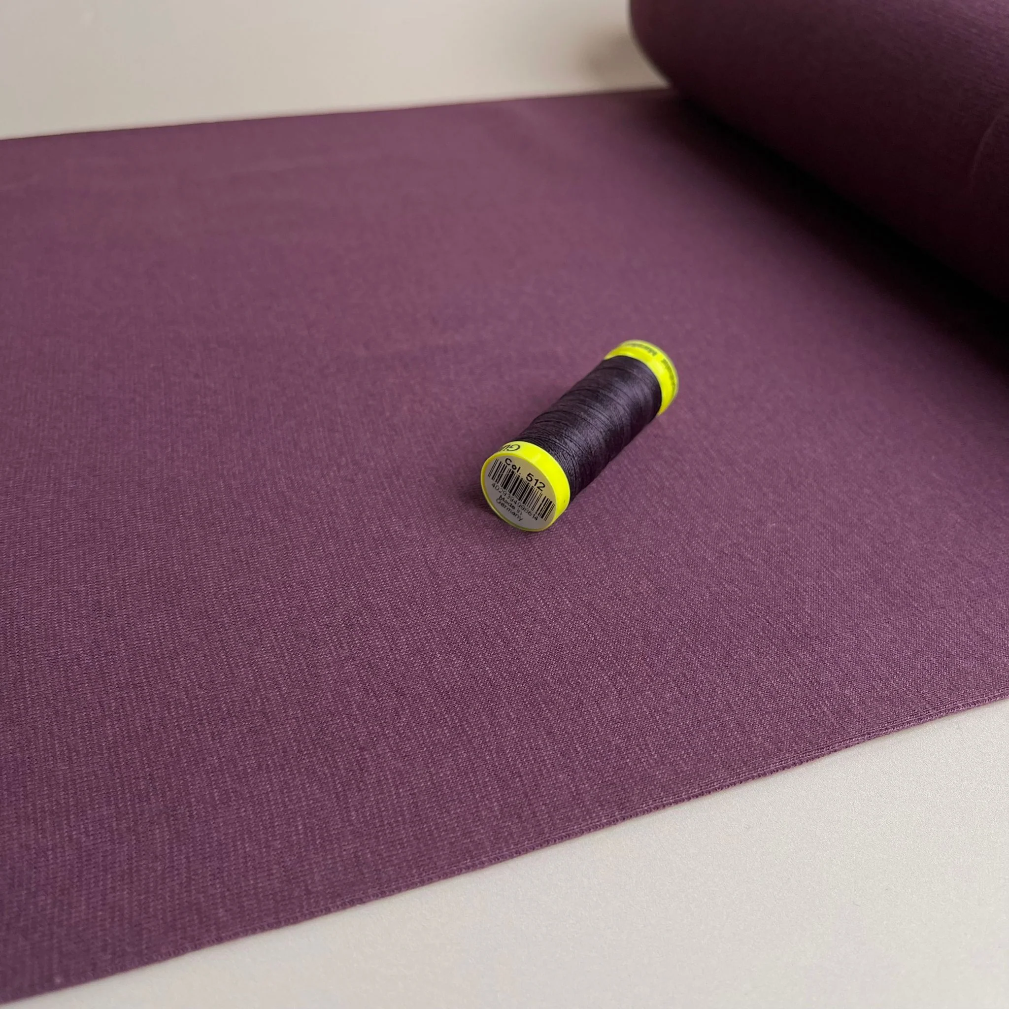 Aubergine Organic Tubular Cuff Ribbing - Image 4