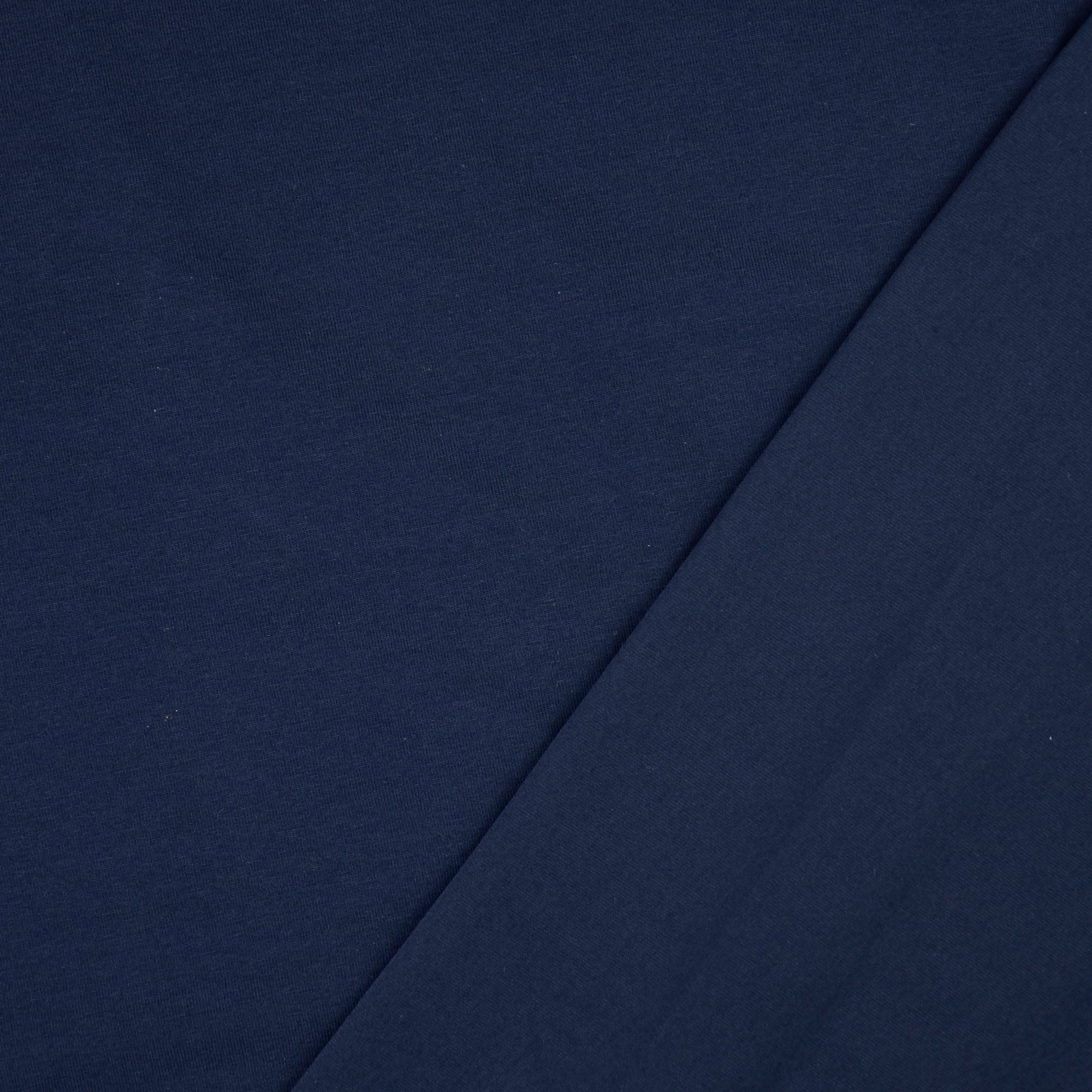 Essential Chic Navy Plain Cotton Jersey Fabric - Image 4