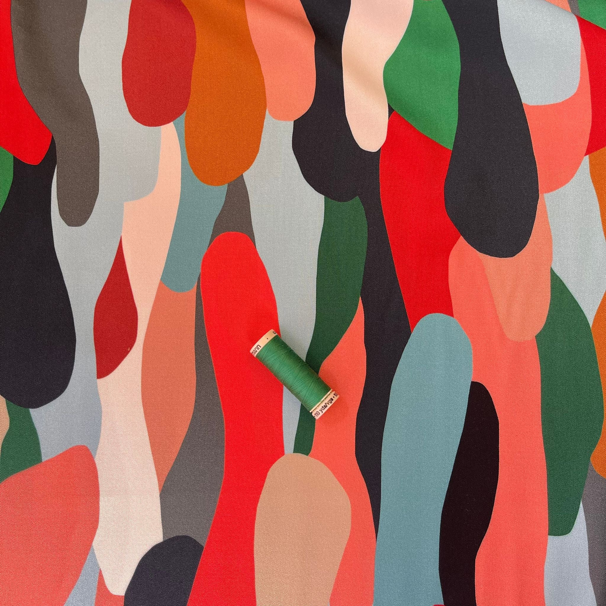 Light & Lush - Paint Drops Viscose Twill Fabric - Image 5
