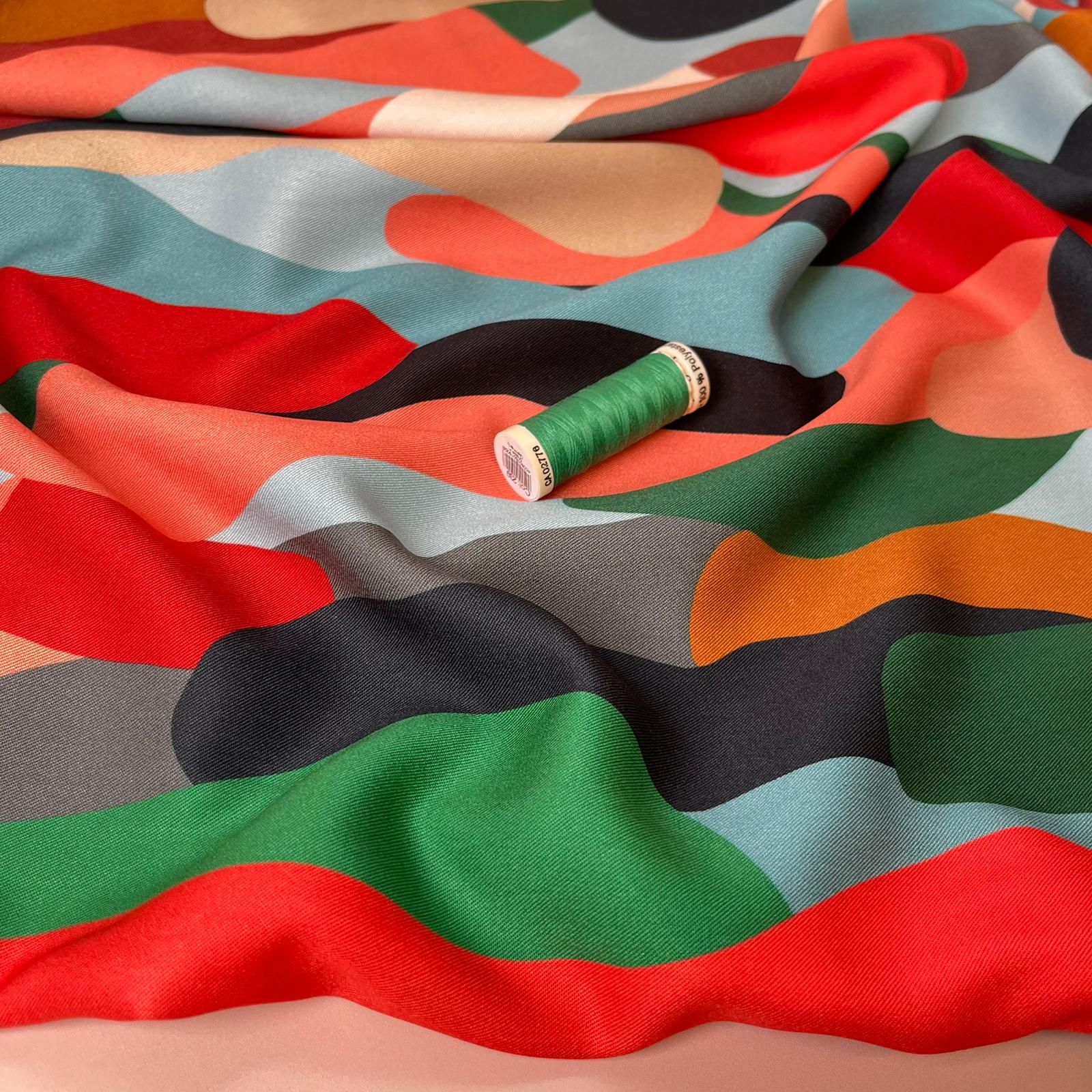Light & Lush - Paint Drops Viscose Twill Fabric - Image 7